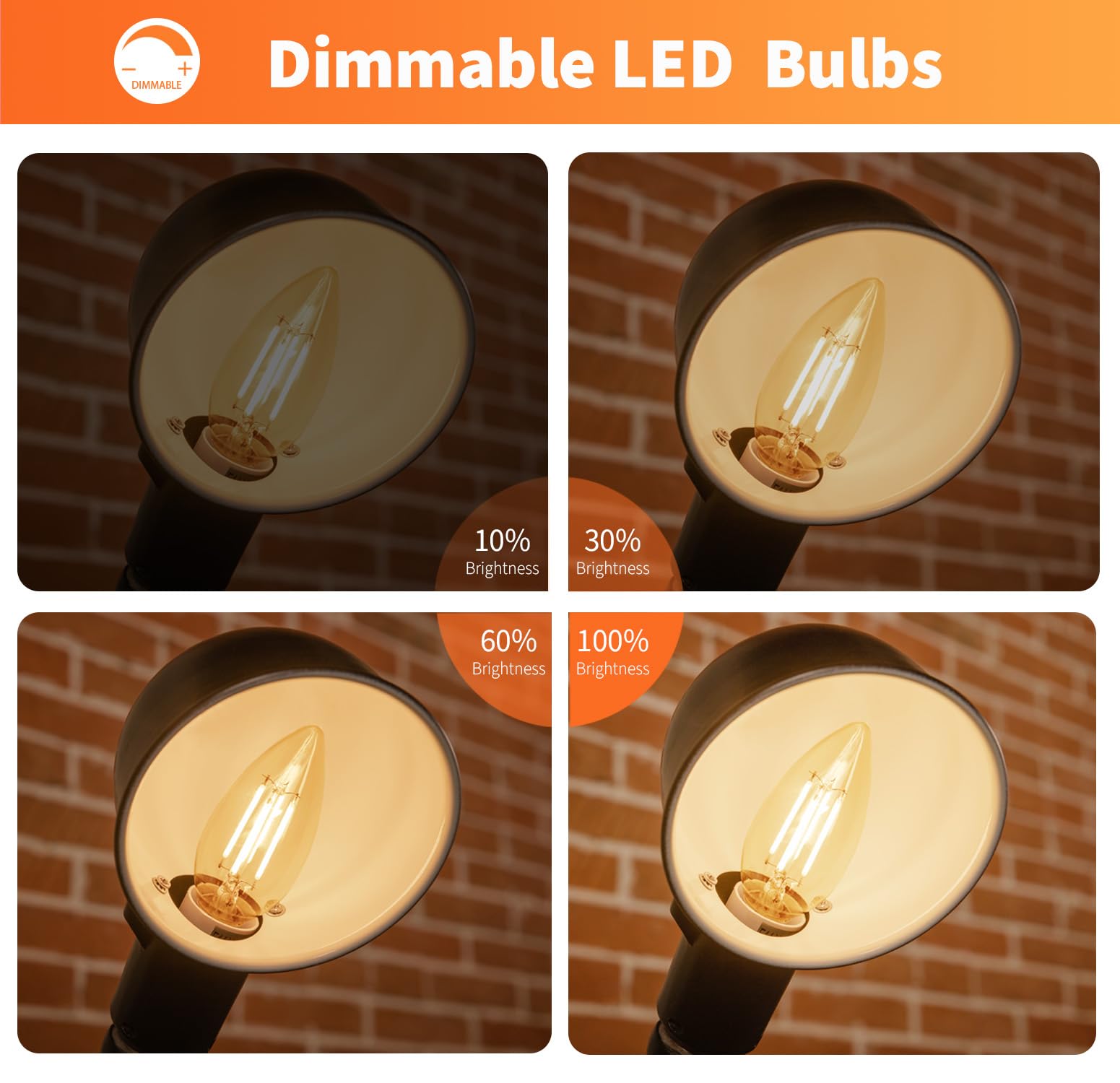Alampever 800Lm Super Bright Dimmable Led Light Bulb, E26 Led Bulb 100 Watt Equivalent, B11 2700K Soft White Led Candelabra Bulb