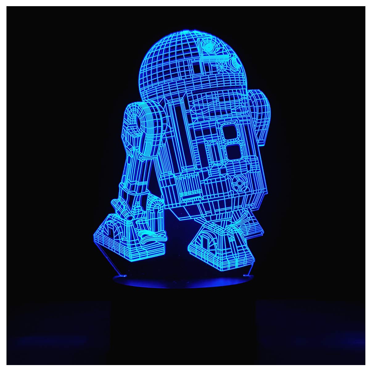 Gfytdxe 3D Illusion Platform Night Lights Touch Switch 7 Color Change USB Power LED Desk Lamp for Home Decorations or Holiday Gi