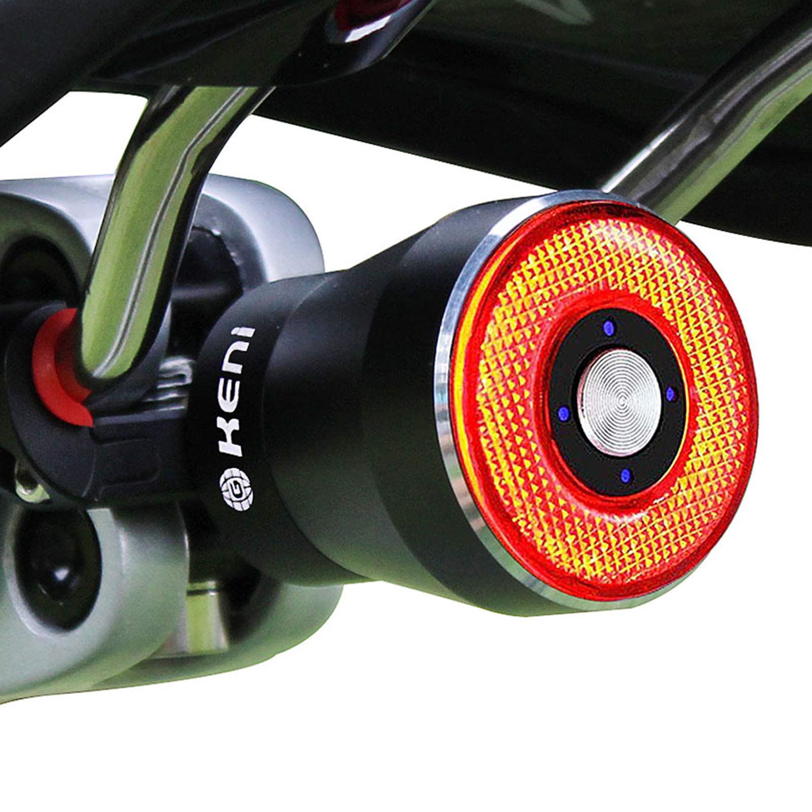 G Keni Smart Bike Tail Light, Brake Sensing Rear Lights, Auto On/Off, Waterproof, Usb Rechargeable, Ultra Bright Led Warning Bac
