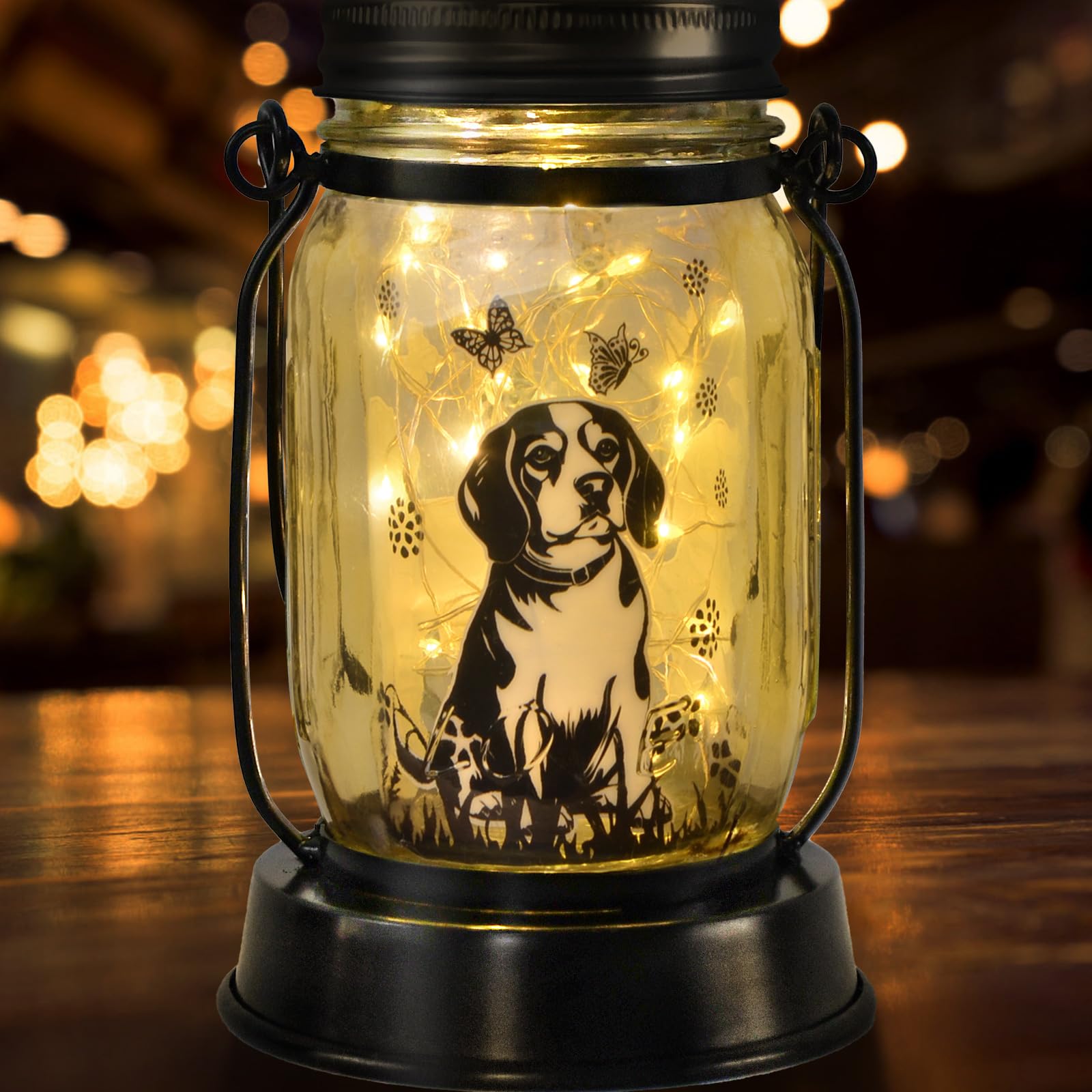 Beagle Gifts For Women/Men Beagle Solar Lanterns Dog Mom Birthday Dog Lovers Lantern Pet Loss Pet Memorial Lights Solar Garden D