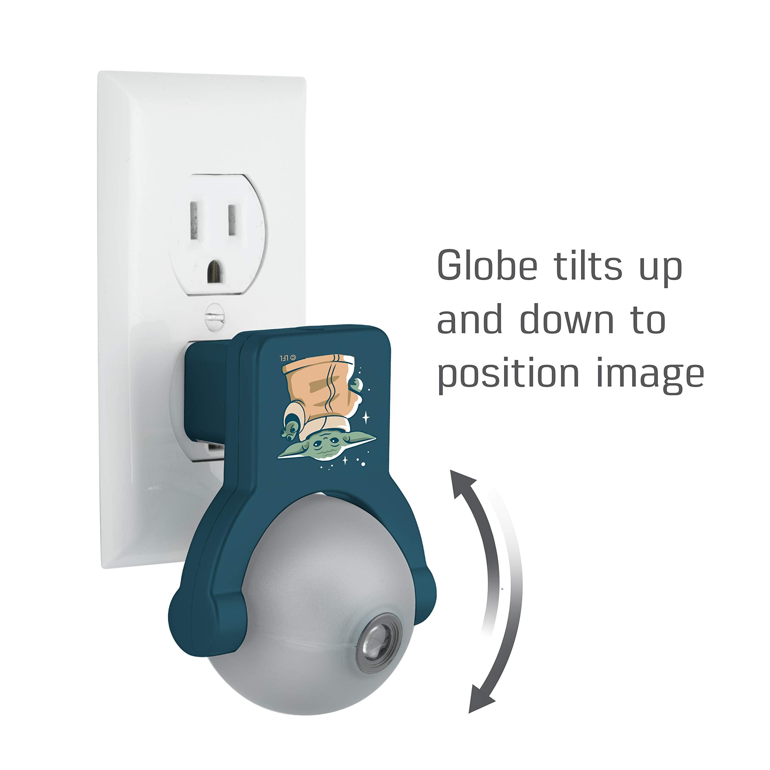 Projectables Star Wars LED Night Light, Mandalorian, Plug-in, Dusk to Dawn, 1 Image, Blue - Grogu, Model 53814