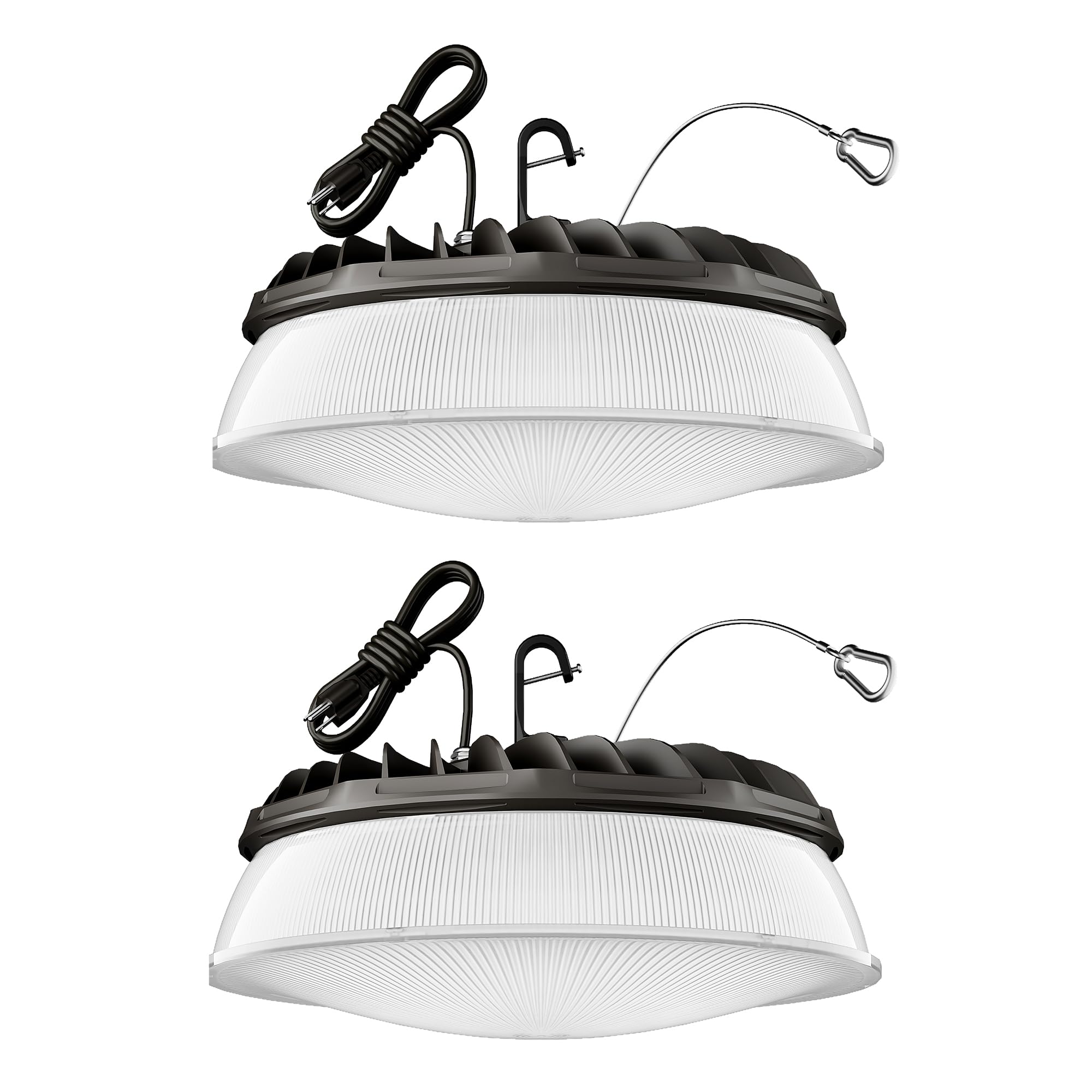 Elaruslux 200W 2 Pack UFO LED High Bay Light with Diffuser 28,000lm 5000K LED High Bay Lights AC110-277V 5' Cable with Plug Wate