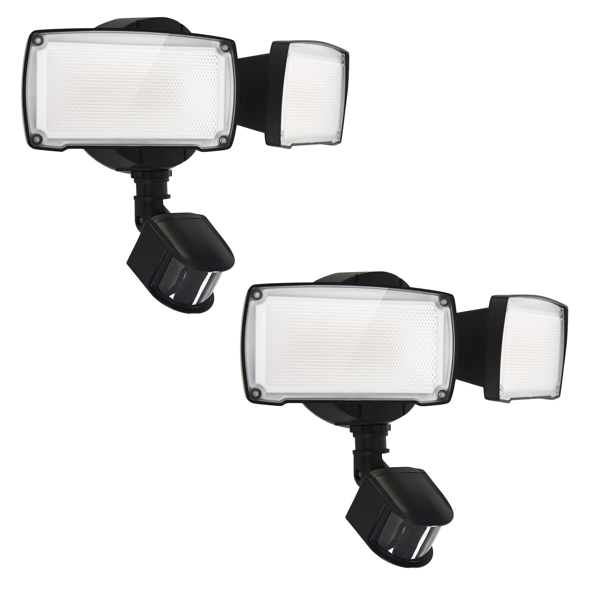 UME LED Flood Light 19W Motion Sensor, 2000LM, IP65 Waterproof, Dusk to Dawn, 2 Pack, Black