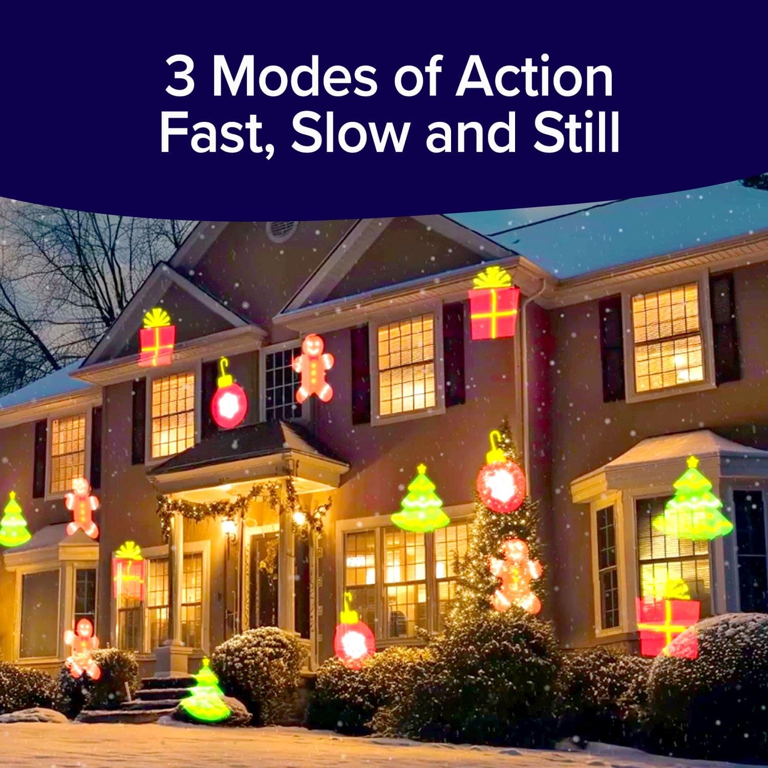 Star Shower Slide Show Christmas Led Projector, As-Seen-On-Tv, Showcase Your Home With Full-Color Holiday, Remote Control, Use 2