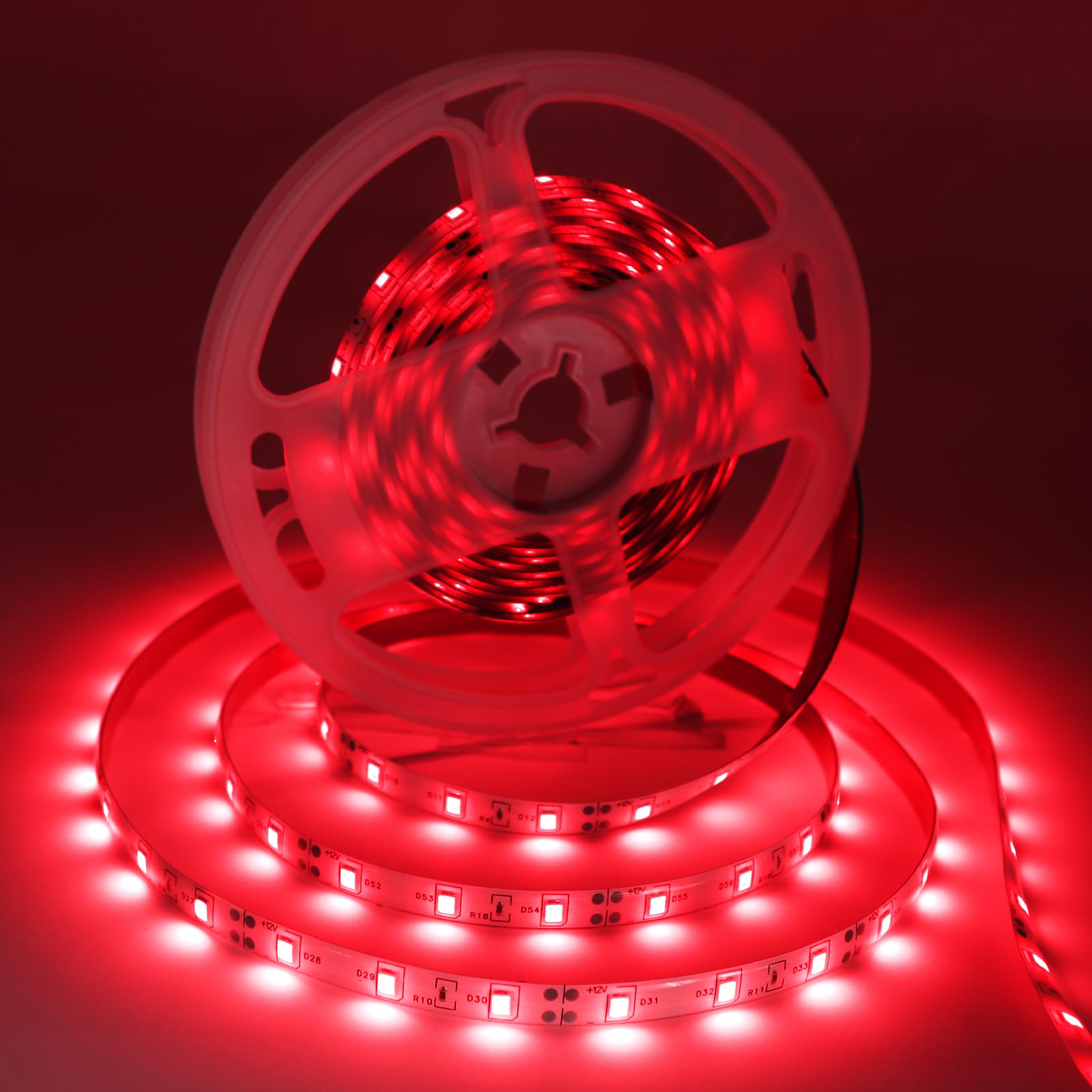 iNextStation 32.8ft Red LED Strip Light, Waterproof 24V 2835 SMD, Flexible Cuttable Tape Light for Bedroom, Kitchen, TV