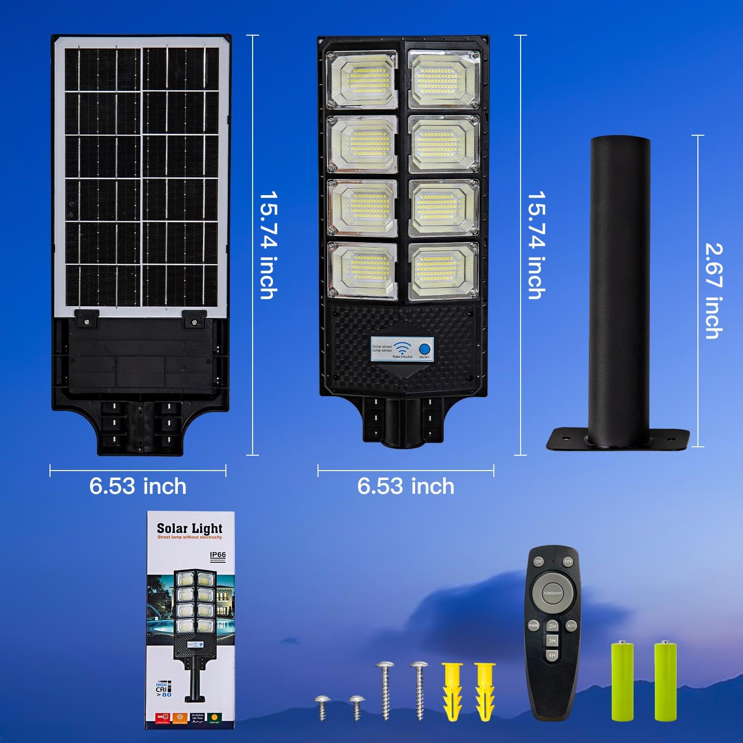 Yointhit Waterproof Solar Lights - Dusk to Dawn Motion Sensor, 800W-2PACK, Metal, High Brightness Garden Pathway Lamps - 2 Pack