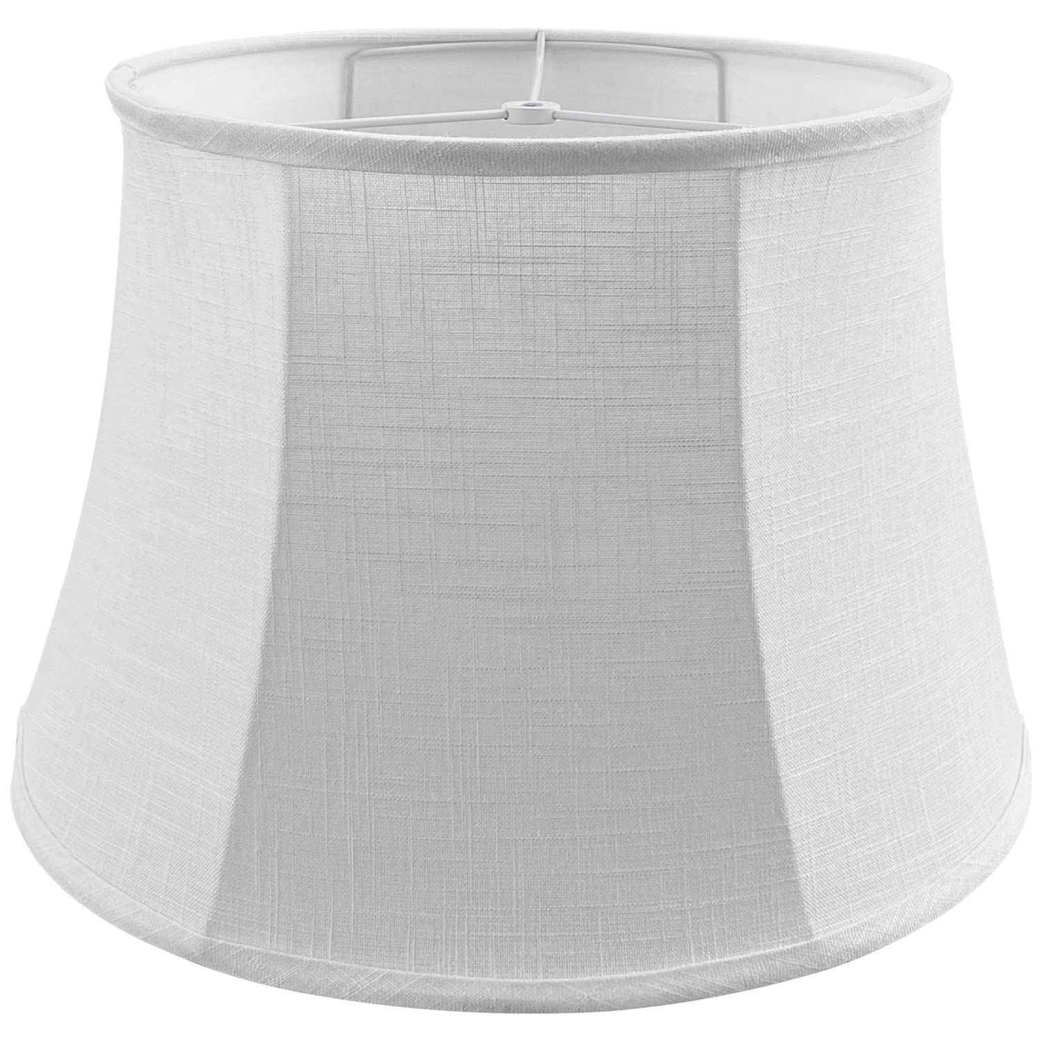 TOOTOO STAR Large Drum Lamp Shade for Chandeliers, 12x16x11in, White, Fabric Natural Linen, Model 0203