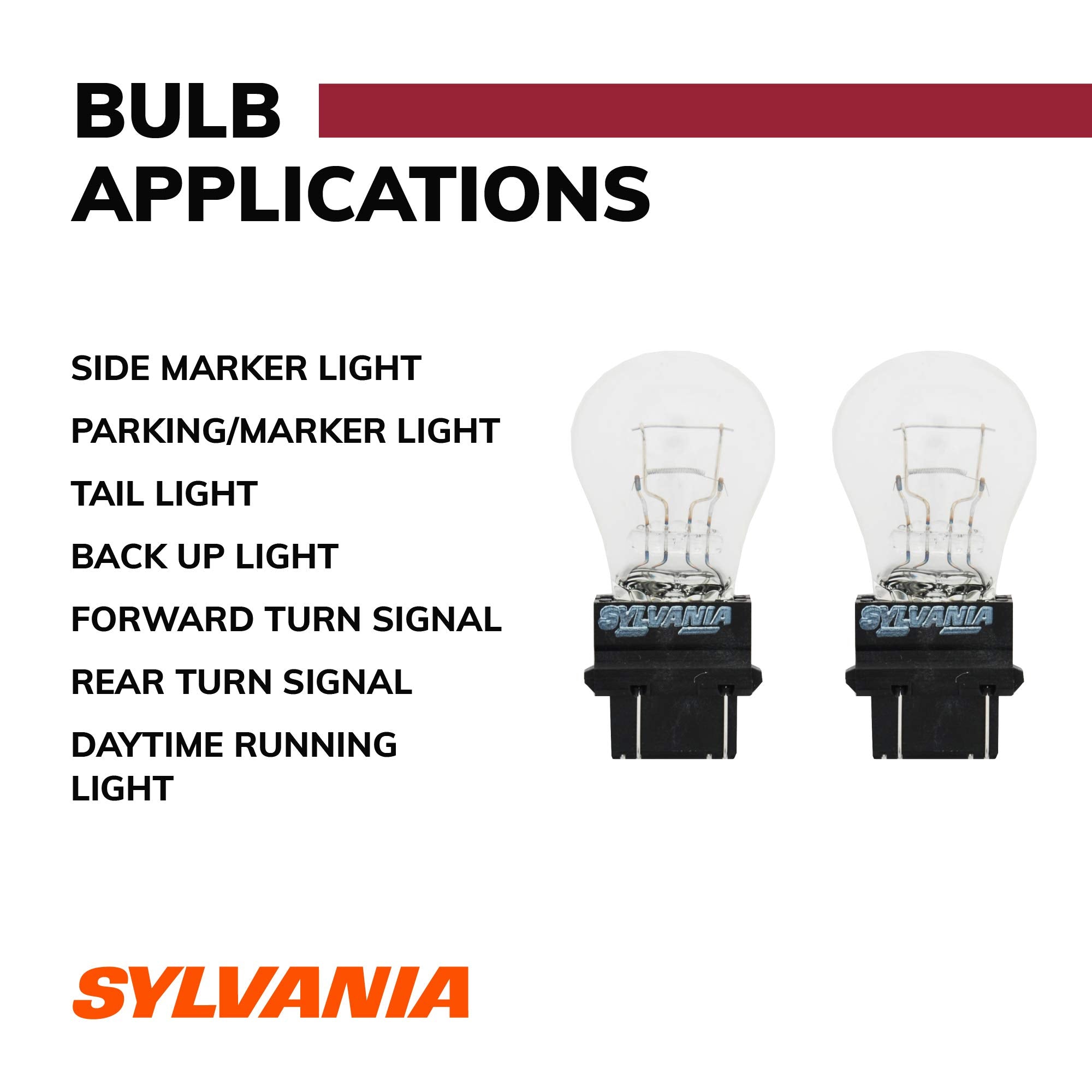 SYLVANIA 3157 Long Life Miniature Bulbs - 2 Count, Model 3157LL.BP2