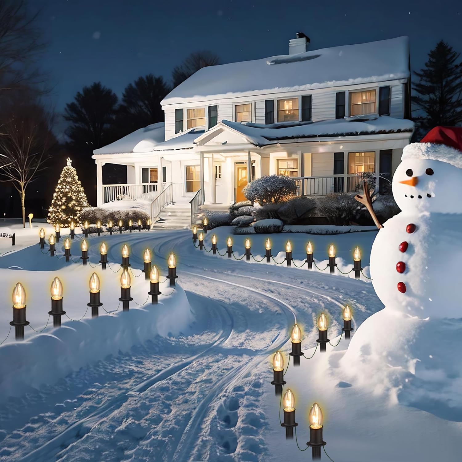 Goothy C9 Clear Christmas String Lights - 25Ft, 26 Warm White Bulbs, Ul Listed For Outdoor Patio Garden Decor