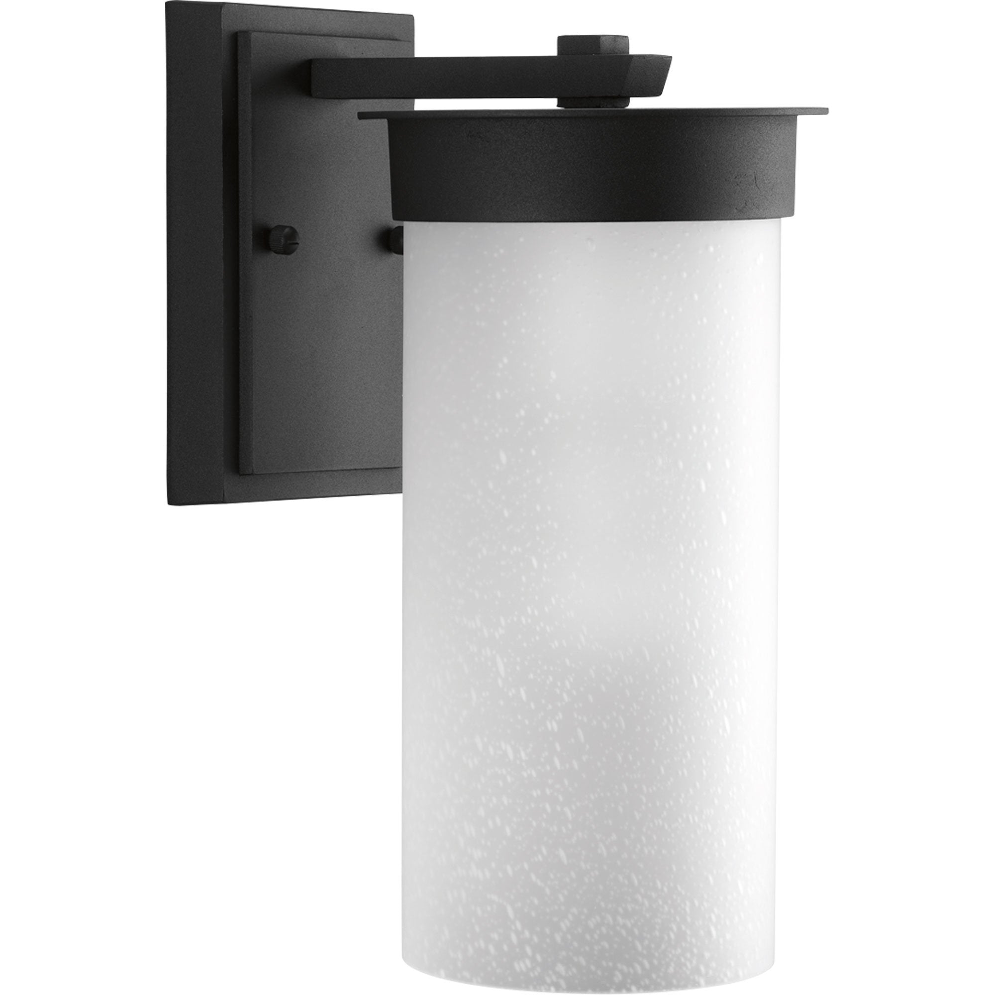 Progress Lighting Hawthorne Outdoor Wall Lantern, 1-Light, Etched Seeded Glass, Textured Black, Aluminum, Model P5625-31