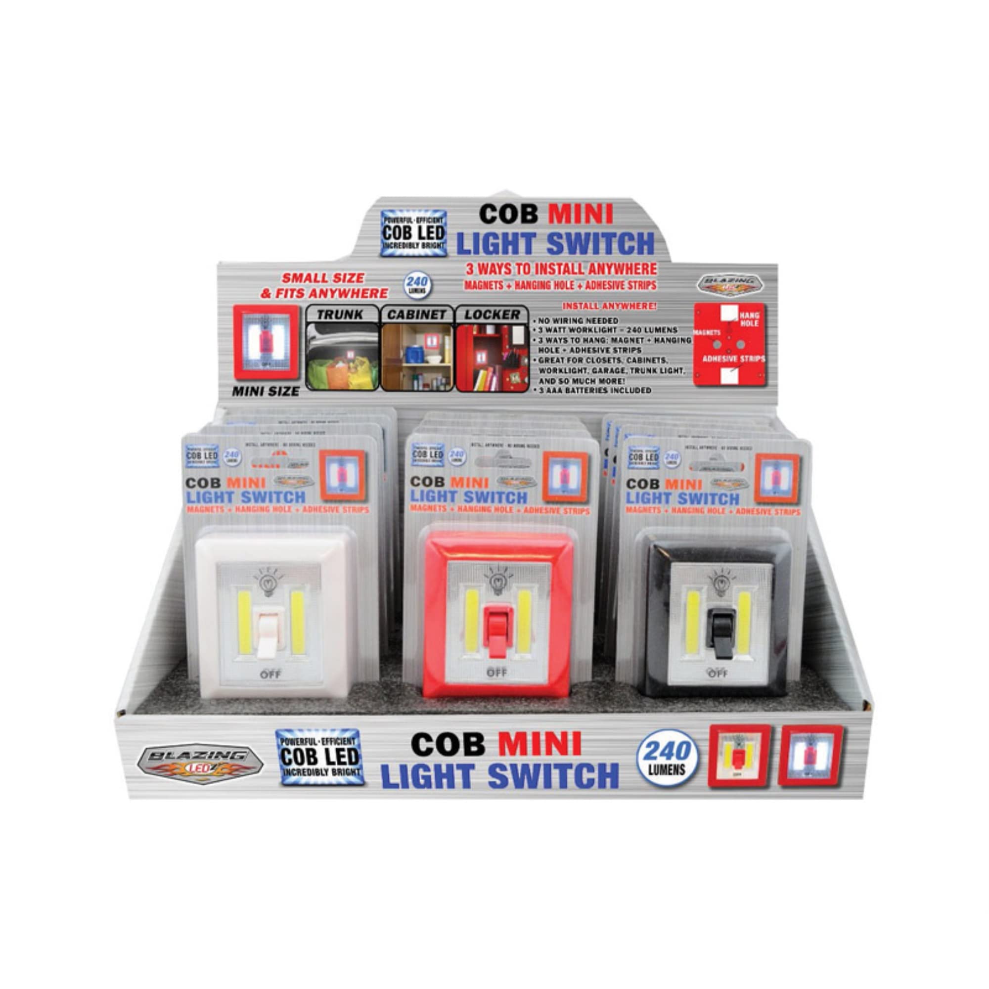 Blazing Ledz Light Switch Cob Mini - Plastic Construction, Compact Design
