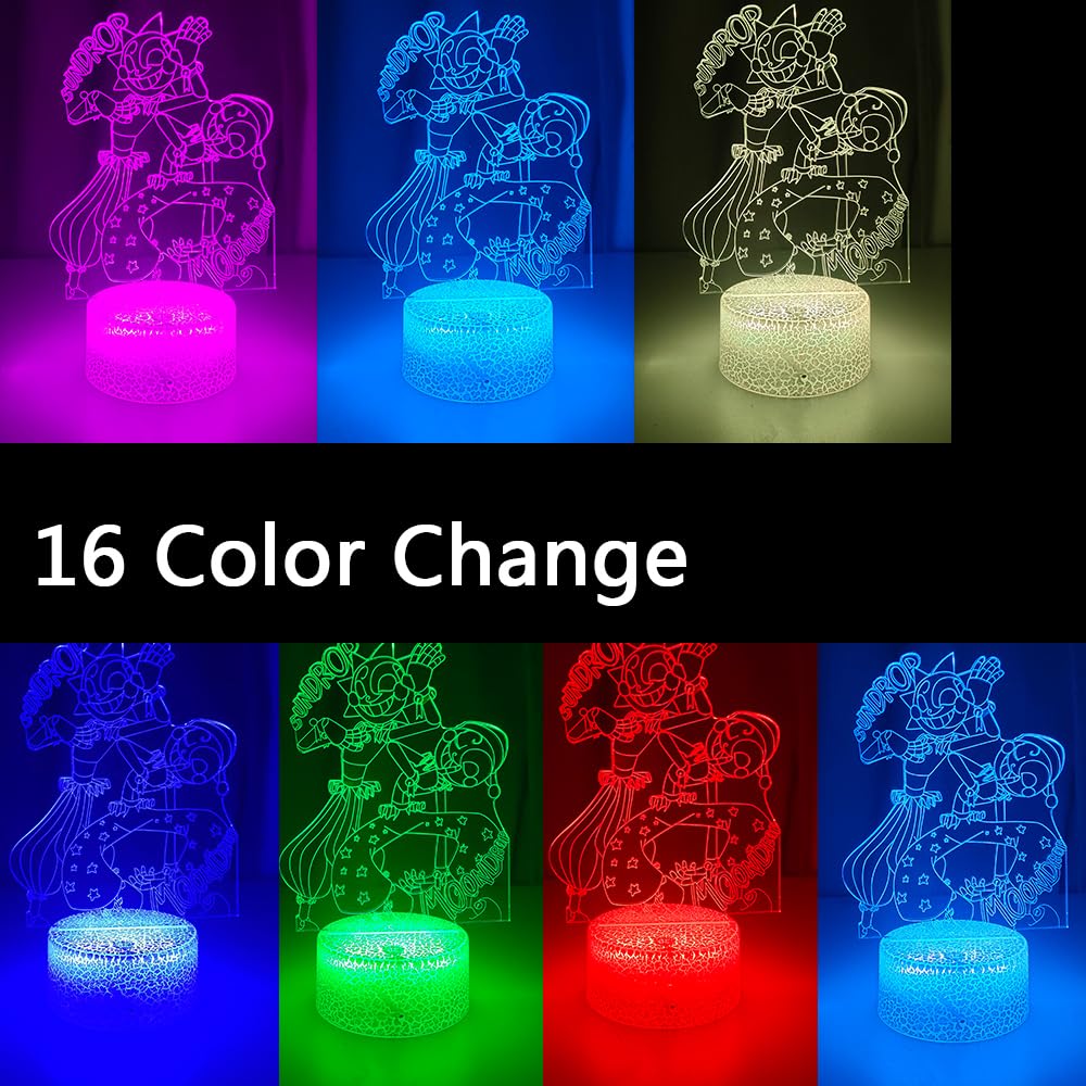Mzcyfuy 3D Illusion Night Light LED Lamp with Remote Control, 16 Color Changing, White, Model WYHG