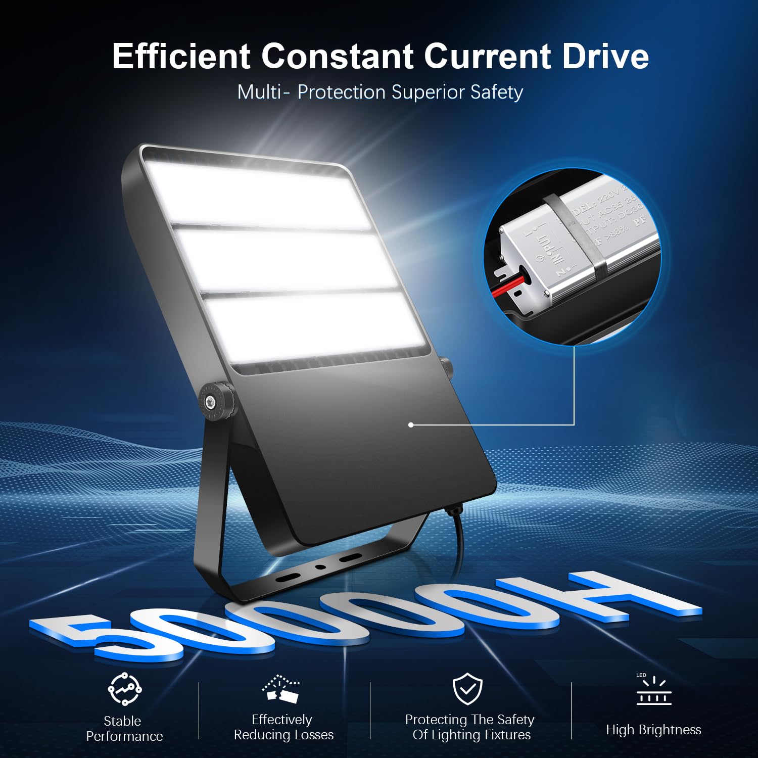 Tomourd 360W Stadium Flood Light Outdoor Led  50800 Lumen 110-270V Commercial Super Bright Yard Floodlight 5000K  Ip65 Waterproof Exterior Flood Lighting Security For Arena  Field  Sport  Court