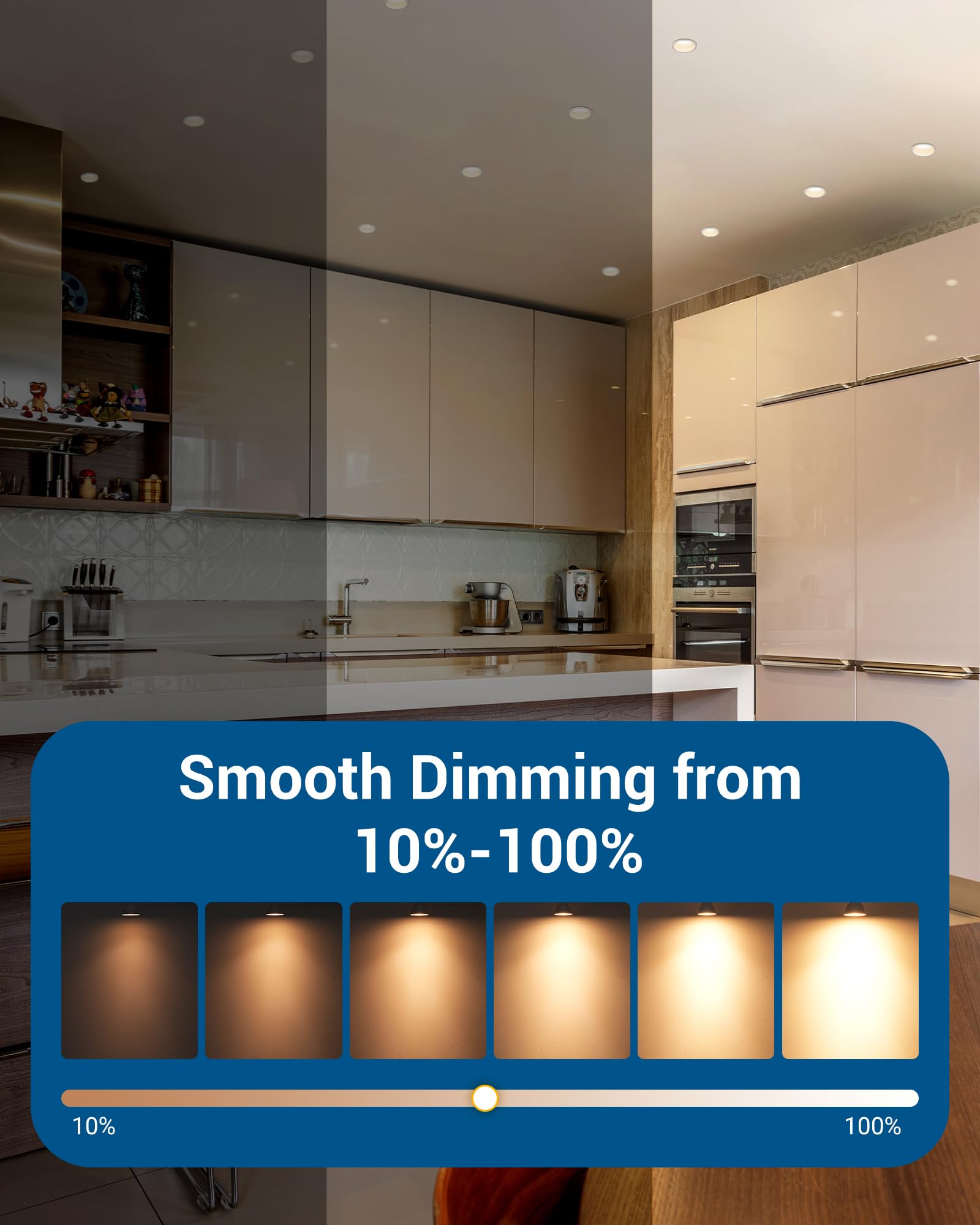 Dewenwils 10-Pack Gu10 Led Bulb Dimmable, 3000K Warm White Gu10 Bulb Replacement For Track Lighting, 500Lm, 7W(50W Equivalent) Led Light Bulb For Kitchen, Range Hood, Living Room, Bedroom, Ul Listed