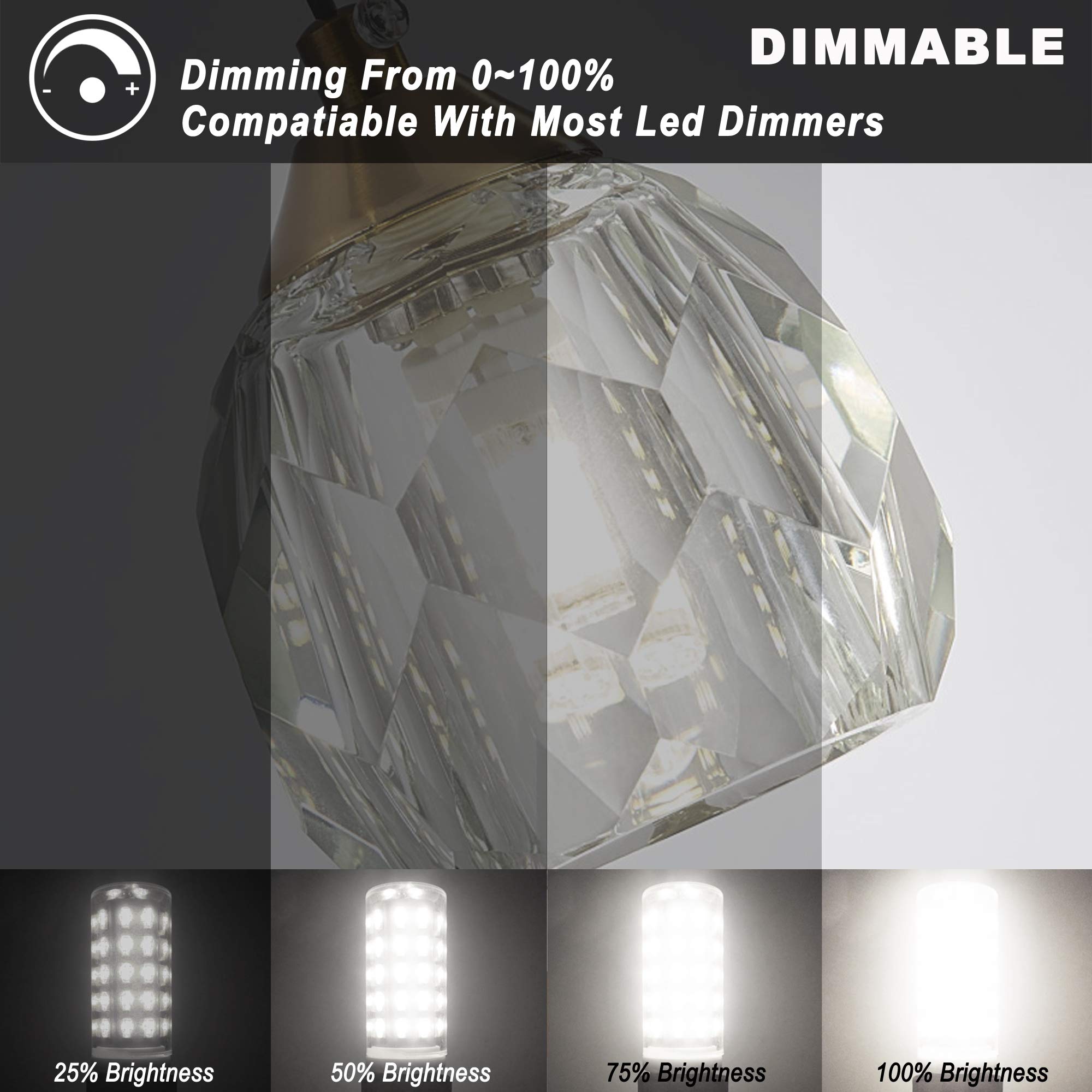 Ziomitus G9 LED Bulbs 3W Dimmable Daylight 6000K, 5-Pack, Energy Efficient Replacement for 20W/25W/30W Halogen,