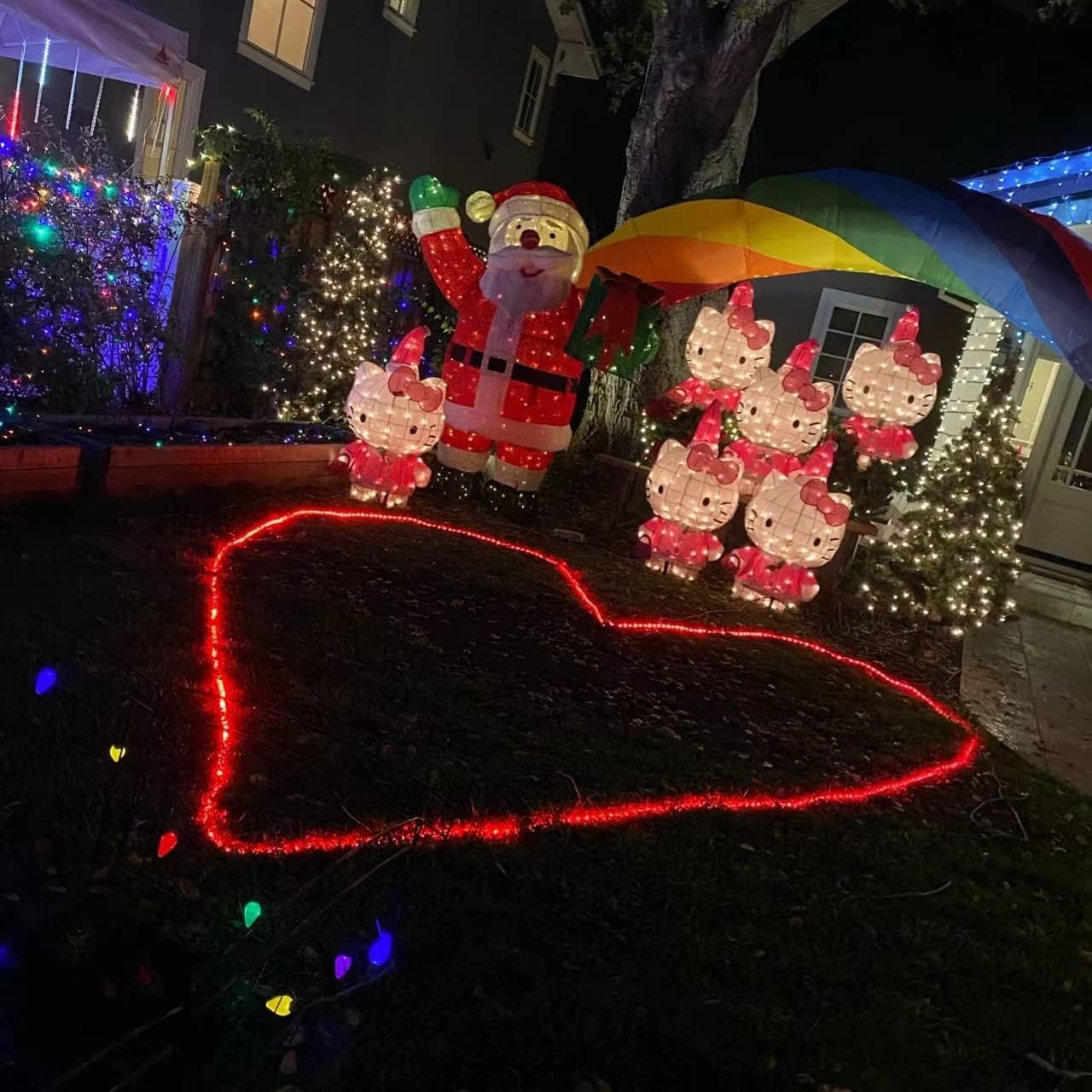 Yeguo 2 Packs Each 33Ft 100 Led Solar Rope Lights Outdoor Waterproof, Red String Lights For Outside, 8 Modes Fairy Lights In Cle