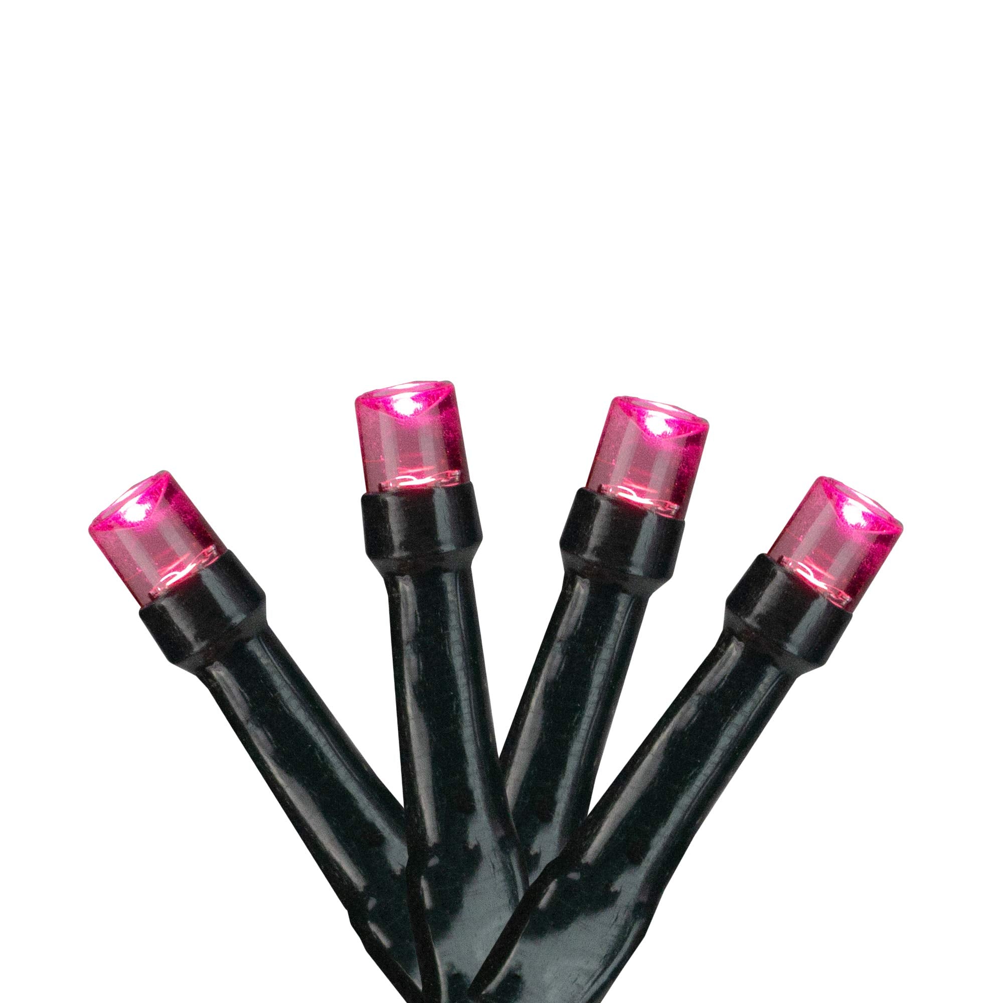 Northlight LED Christmas Lights - 20ct, Battery Operated, 9.5 Black Wire, Pink