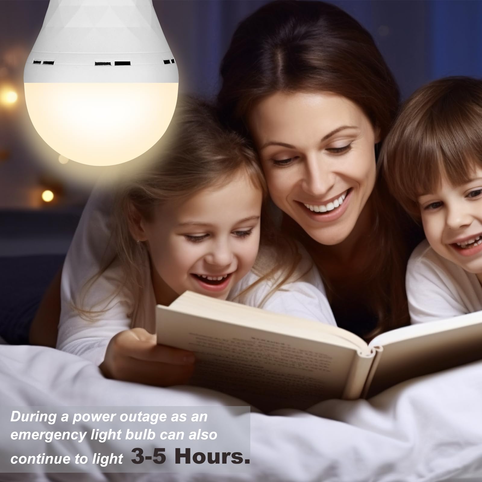 Ostwiki 9W Rechargeable LED Light Bulbs, 3000K Warm White, 6 Pack, Battery Backup for Power Outage & Camping - Model OST-100-9