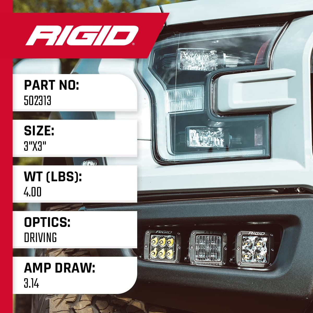 Rigid Industries - D Series Pro Driving Surface Driving Lights, Universal Driving Lights, Off Roading Driving Lights (2-Pack)