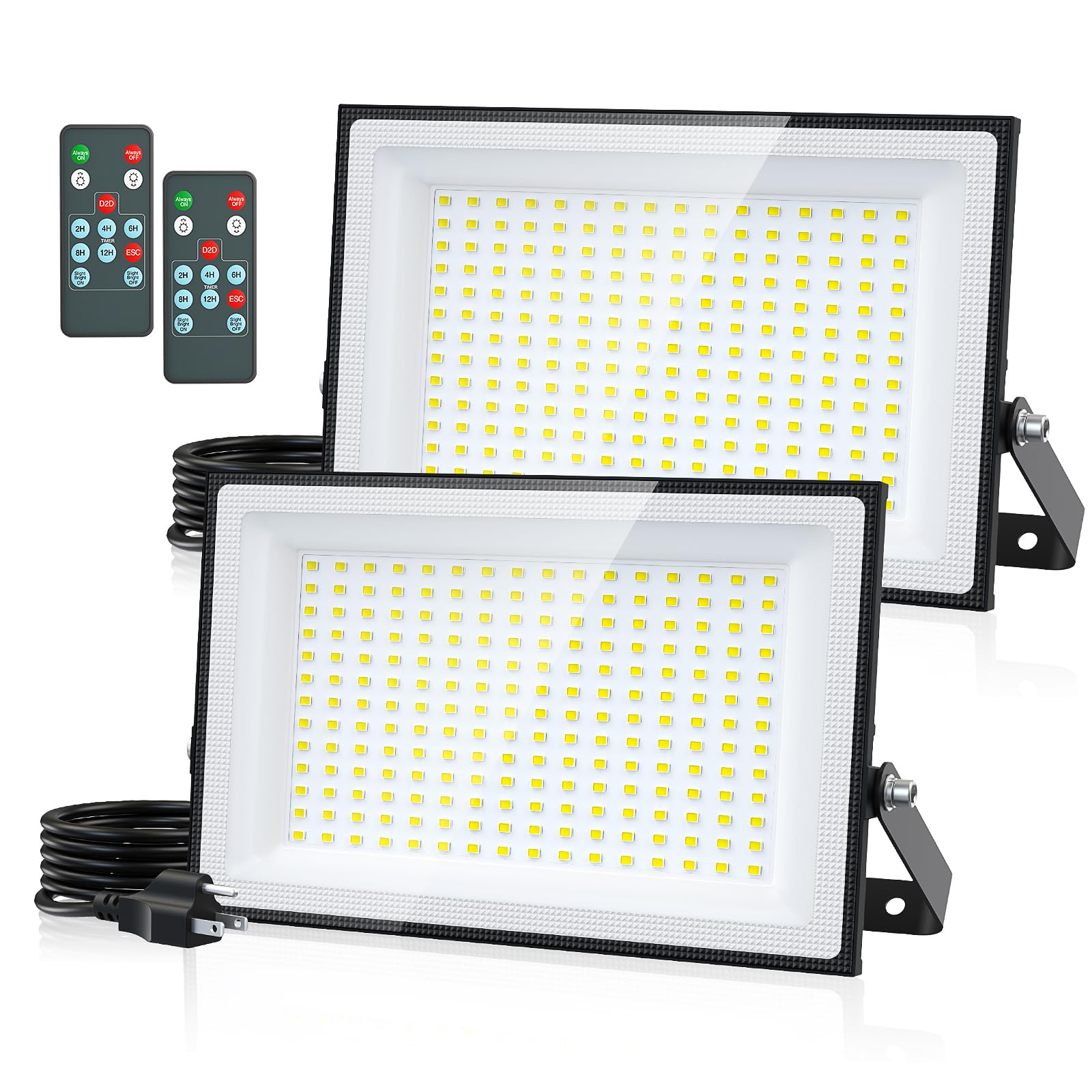 Onforu 200W Dusk to Dawn LED Outdoor Flood Light with Timer, Adjustable Brightness up to 18000lm, IP66 Waterproof Security Light