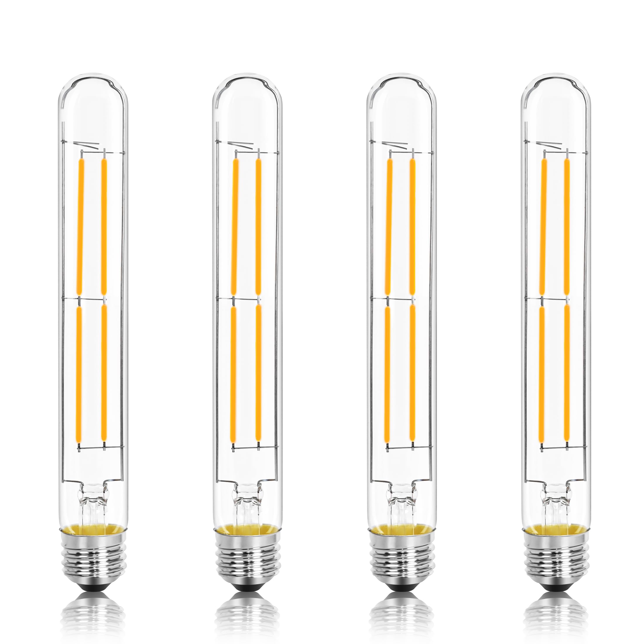 NOVELUX T10 Light Bulbs E26 Base, 800LM, Dimmable, 8.9 In, Vintage Clear Glass, 2700K Soft White, UL Listed, 