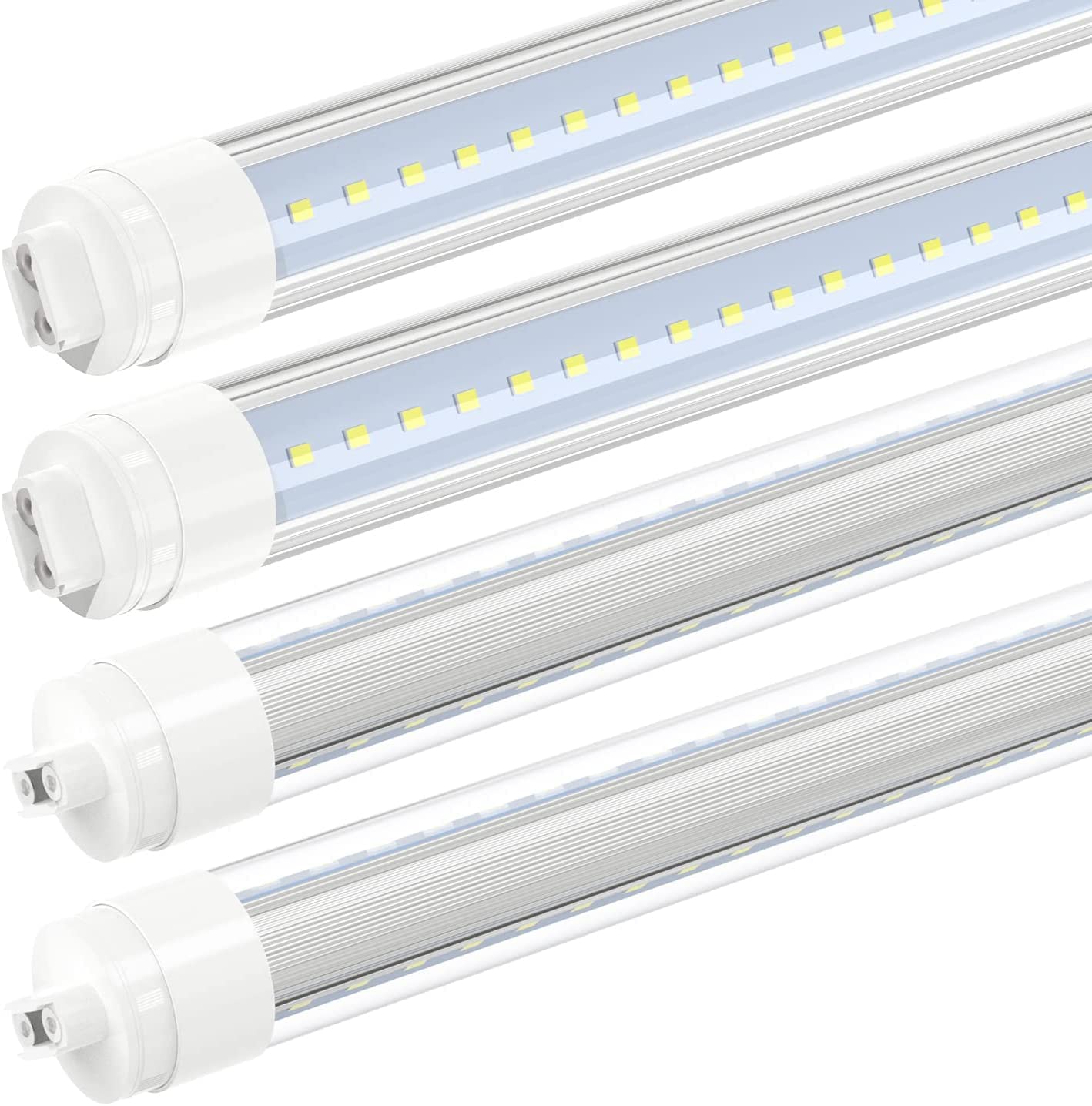 Jesled 360 Degree T8 T10 T12 5Ft 36W R17D/Ho Base, Led Outdoor Tubes For Double Sided Signs 6000K Cool White Clear Cover (4-Pack