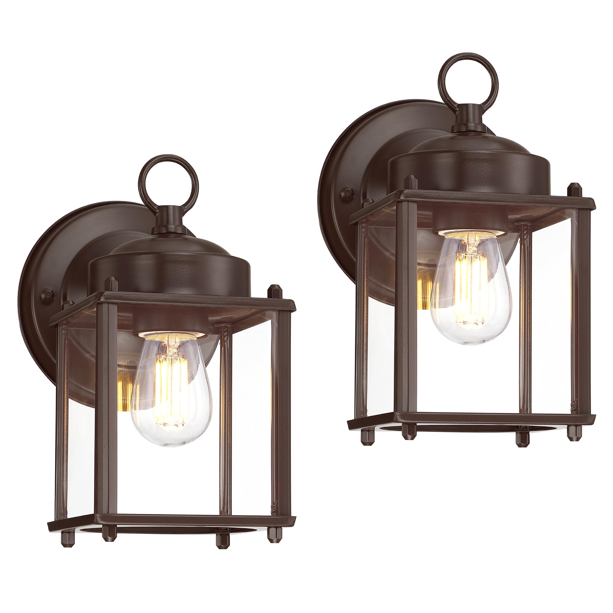 GRUENLICH Outdoor Wall Sconce, Exterior Wall Lighting Fixtures with Clear Glass, Front Porch Lighting, Anti-Rust Outside Wall Li