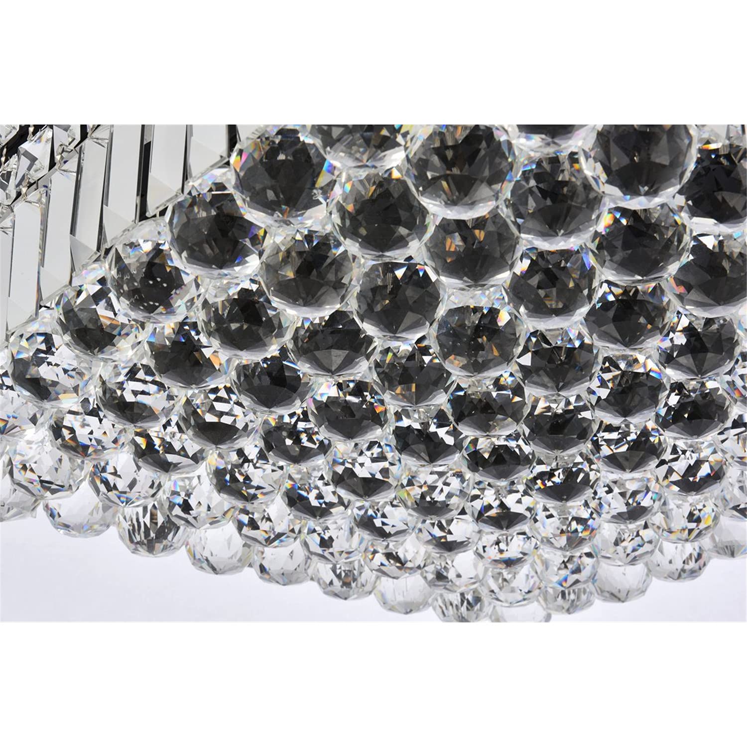 Elegant Lighting Maxime 16&quot; Black Metal & Crystal Flush Mount Ceiling Light Fixture