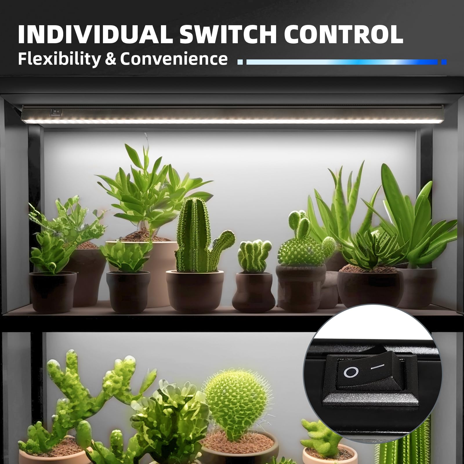 Barrina T5 Grow Lights - 2FT Full Spectrum LED, Black Cover, Linkable, 5000K, 4 Packs