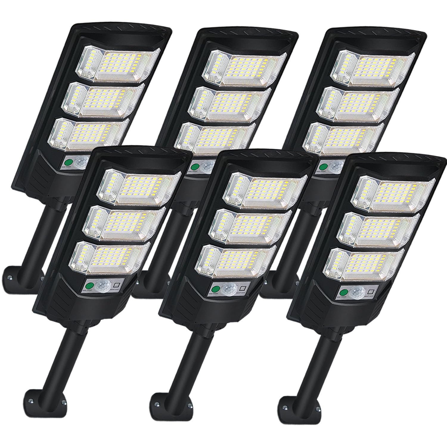 Cenfmltd Solar Lights Outdoor Waterproof 6 Pack, Solar Flood Street Lights Dusk to Dawn Motion Sensor 6500K LED Security Outdoor