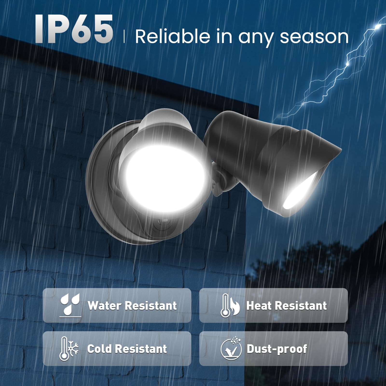 Alusso Lighting 25W Led Dusk To Dawn Security Lights, 1900Lm Ip65 Waterproof Exterior Flood Lights, 3000K/4000K/6000K Selectable, 2 Adjustable Heads Outdoor Lights For Yard, Garage (Black 2 Pack)