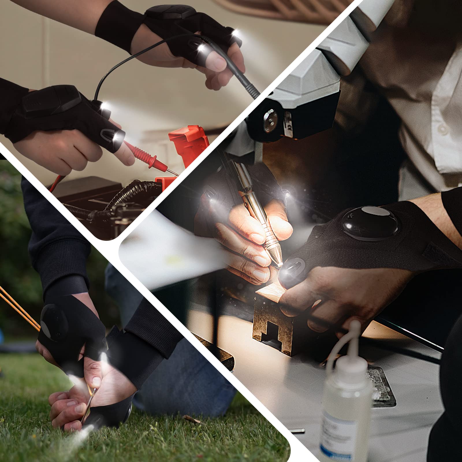 Lenski Dad Gifts for Men, Flashlight Gloves Camping Accessories, Fathers Day Gifts from Daughter Wife, Gifts for Dad Who Wants