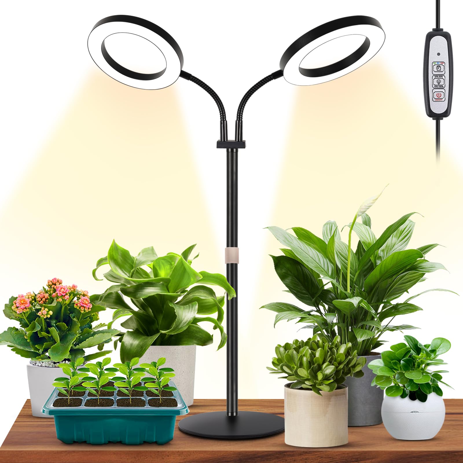 Lbw Grow Light For Indoor Plants Full Spectrum, Plant Lights For Indoor Growing, Led Plant Lamp For Indoor House Plant With Auto Timer, Adjustable Height And Brightness
