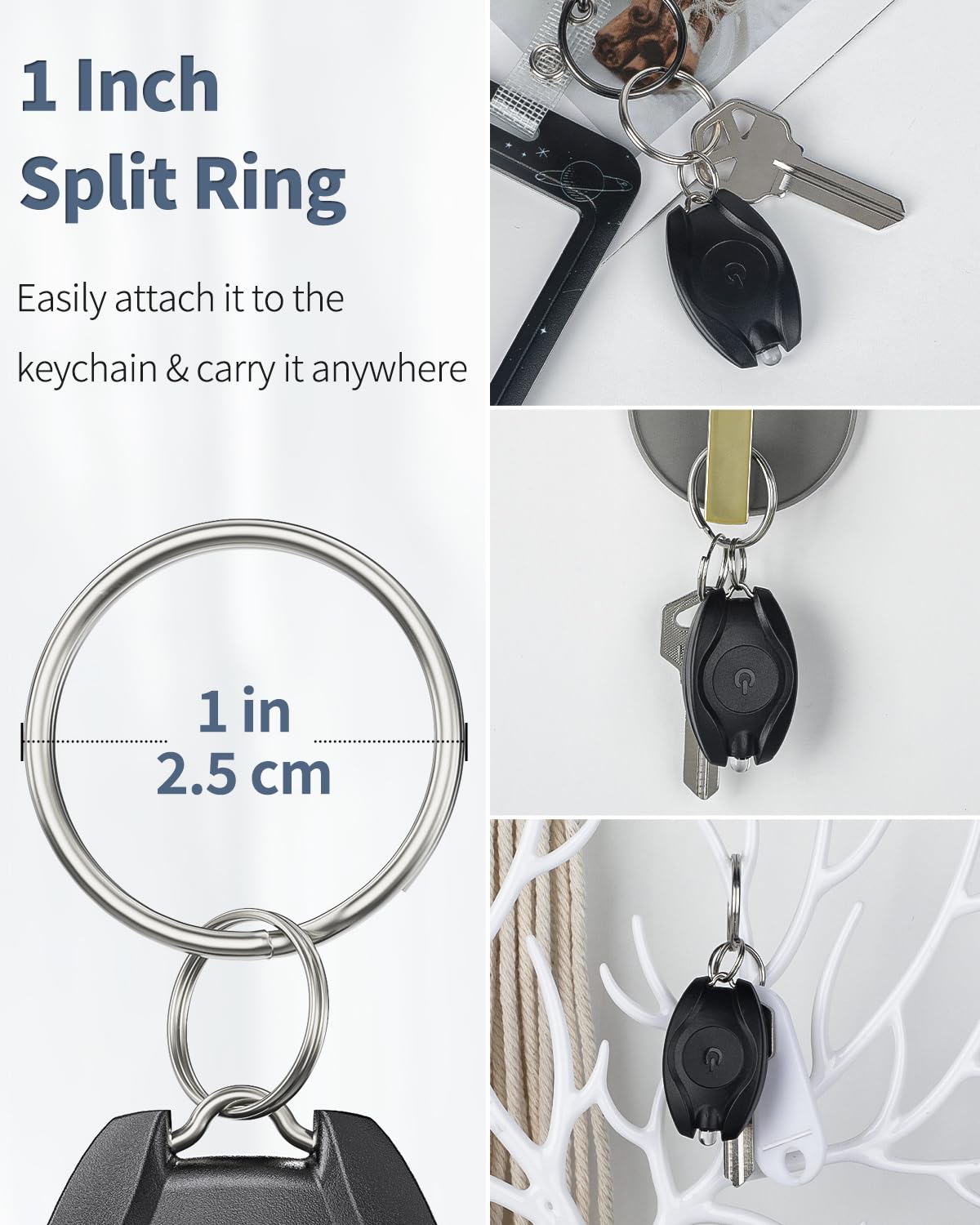 Uniclife 5 Pack Led Keychain Flashlight Mini Led Keychain Light 14 Lumen Portable Ultra Bright Battery Powered Key Ring Torch Fo