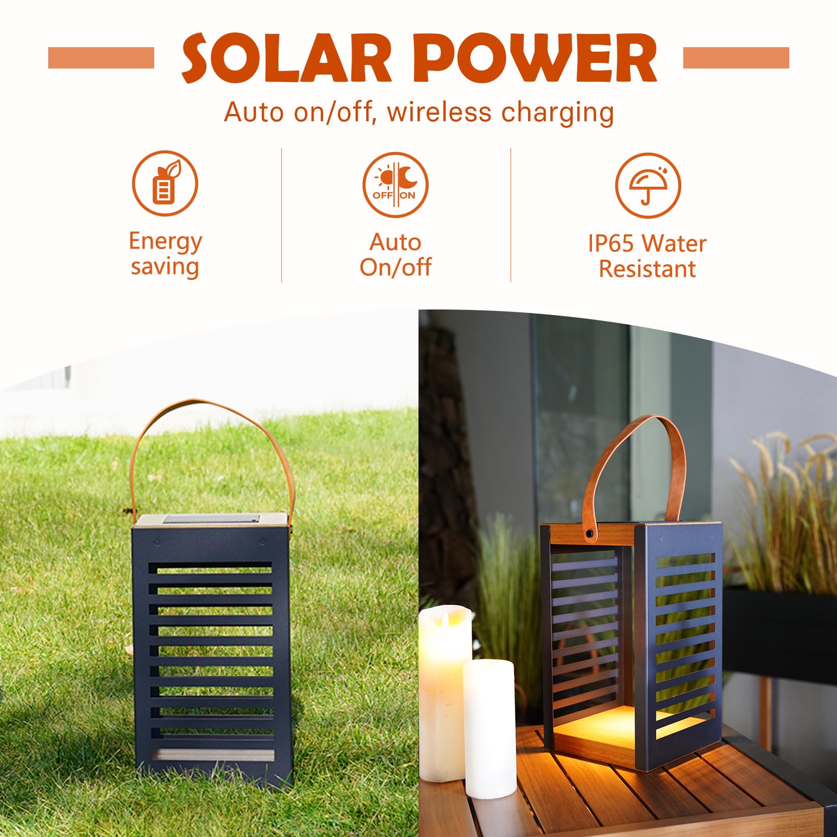 Solar Yard Outdoor Solar Lanterns, Solar Lamp Decorative Outdoor Water-Resistant Steel Table Decor With Handle For Patio, Yard,