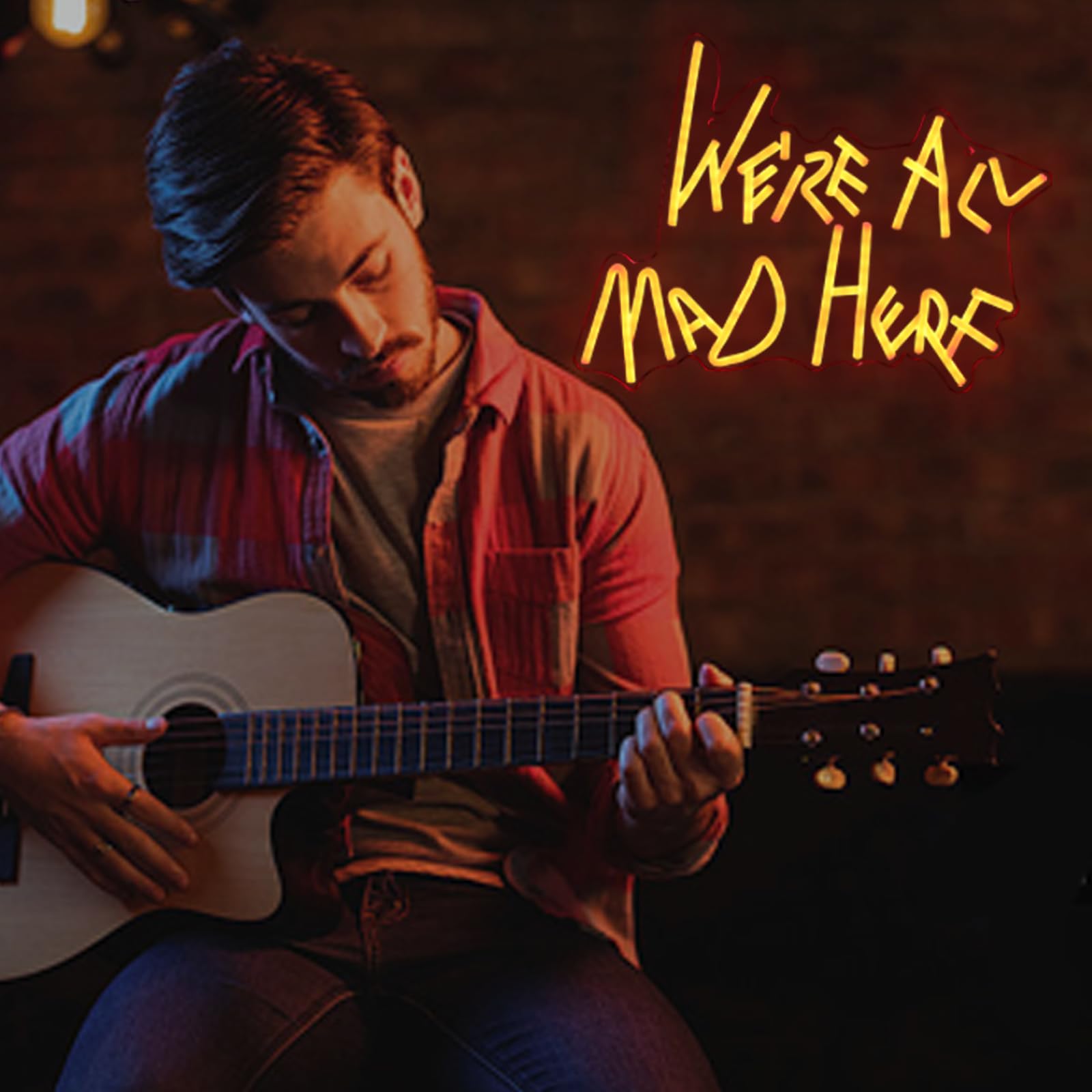 We'Re All Mad Here Neon Signs Alice In Wonderland Neon Light For Wall Art Letter Neon Club Cave Beer Bedroom Theme Hotel Bar Decorations Christmas Kids Gifts