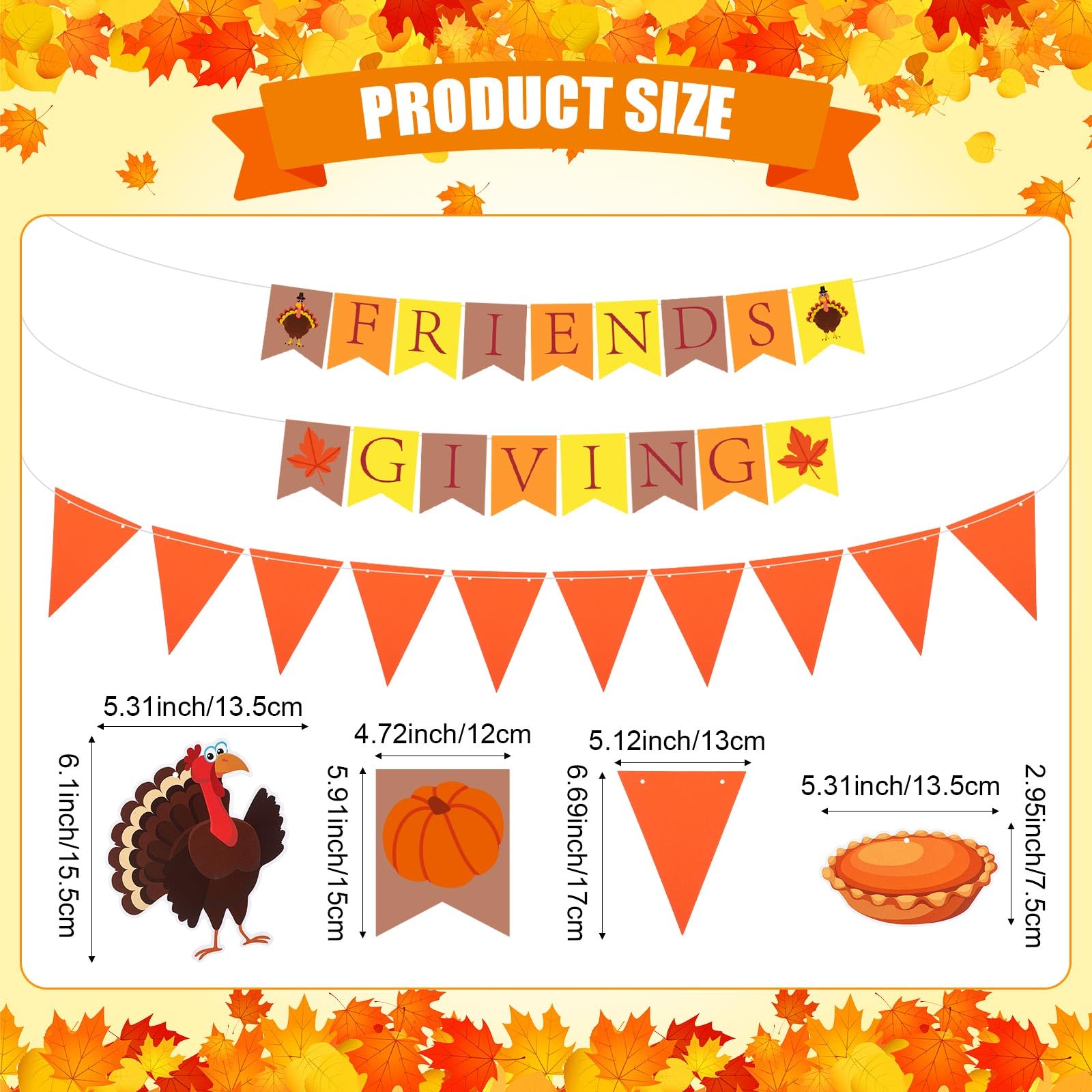 Motiskyy 28 Pcs Thanksgiving Party Decoration Include Friends Giving Banner Autumn Paper Lanterns Pom Pom Hanging Fans Bunting Garland Swirl Streamers For Fall Harvest Birthday