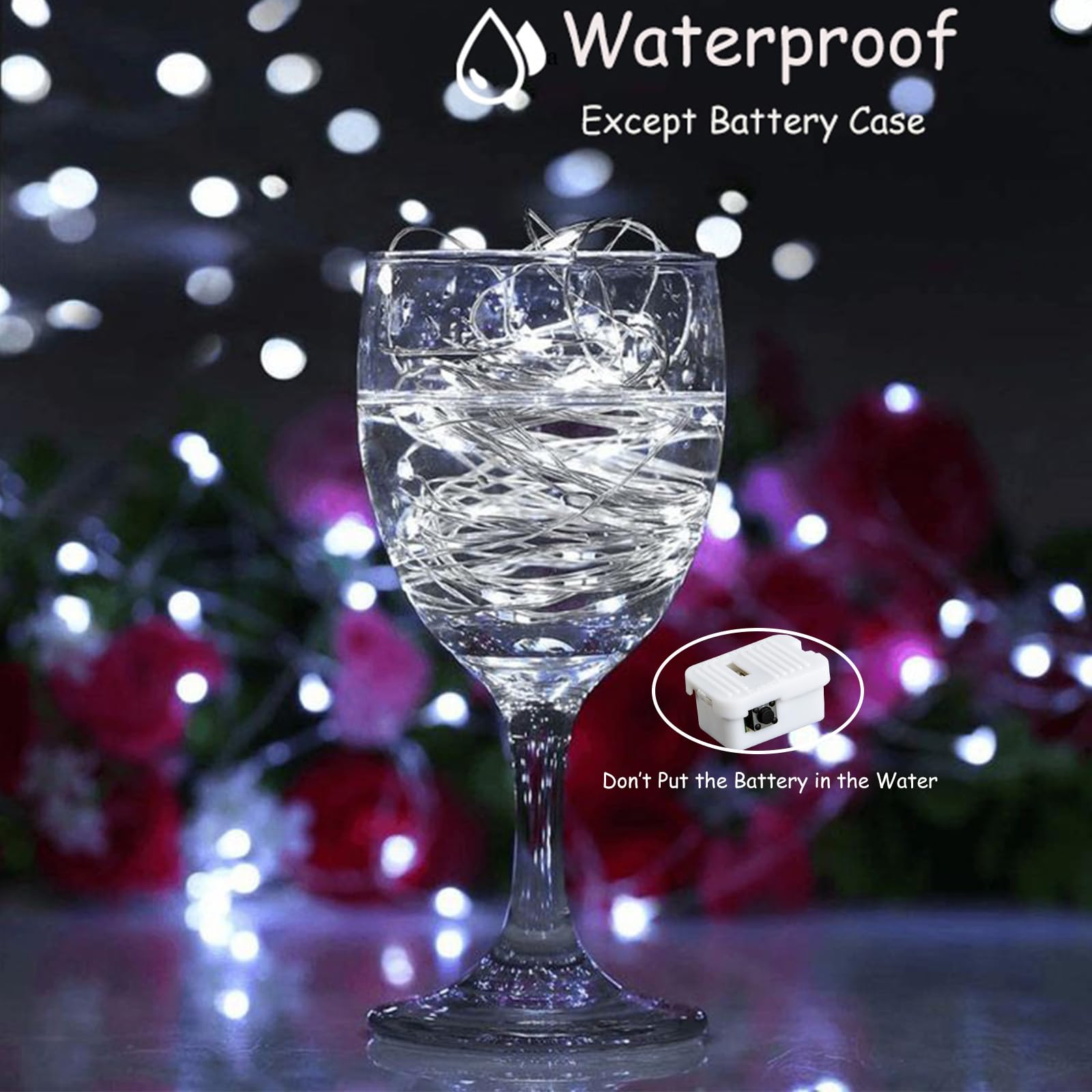 ZGWJ Fairy Lights 100 Pack, 20 LED Twinkle String Lights, 7FT, Battery Operated, White, Model A01-Mini for Indoor/Outdoor Decoration