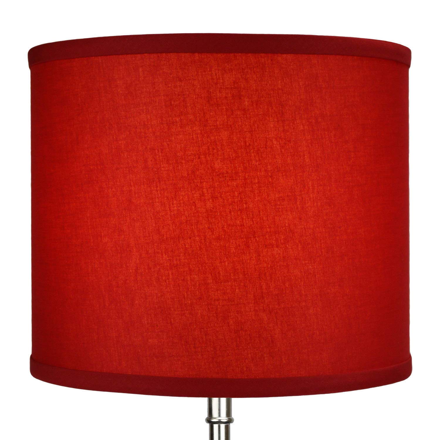 FenchelShades.com Fabric Drum Lampshade 12in Top/Bottom Diameter 10in Height Linen Rich Red Model 12-12-10-W-L-RIC