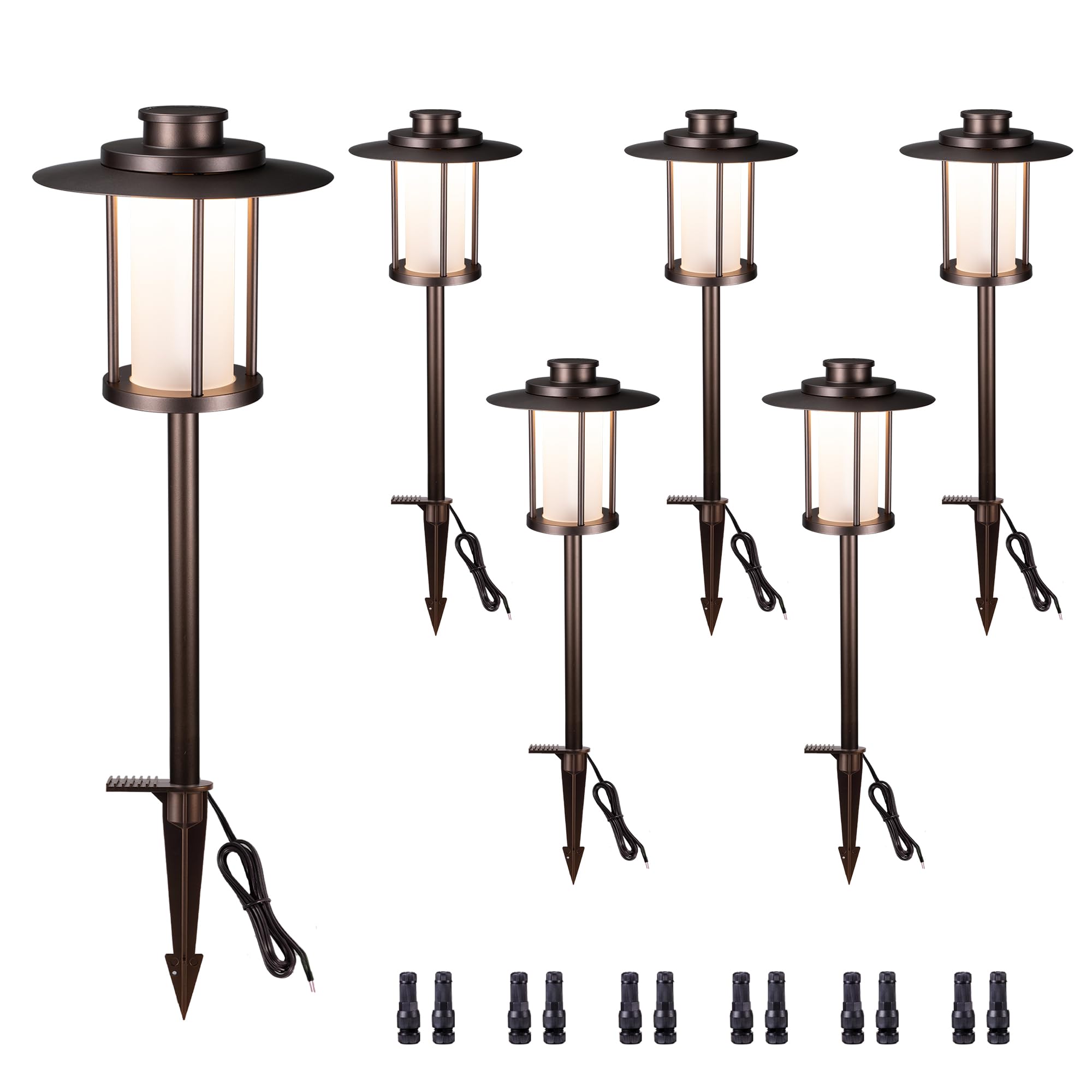 Varmtalys Outdoor Low Voltage Pathway Light, 12V Warm & Cool White Switchable Path Lights LED, IP65 Waterproof Landscaping Pathl