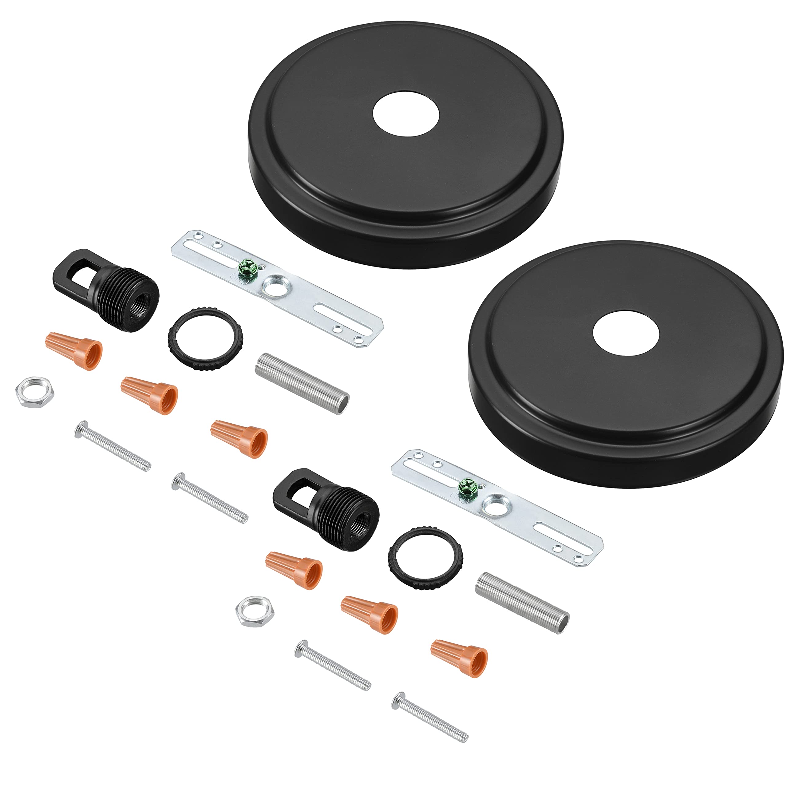 Aspen Creative 21507-52, Transitional Chandelier & Light Fixture Canopy Kit w/Collar Loop, Matte Black, 5-1/8 Diameter, 1 Center