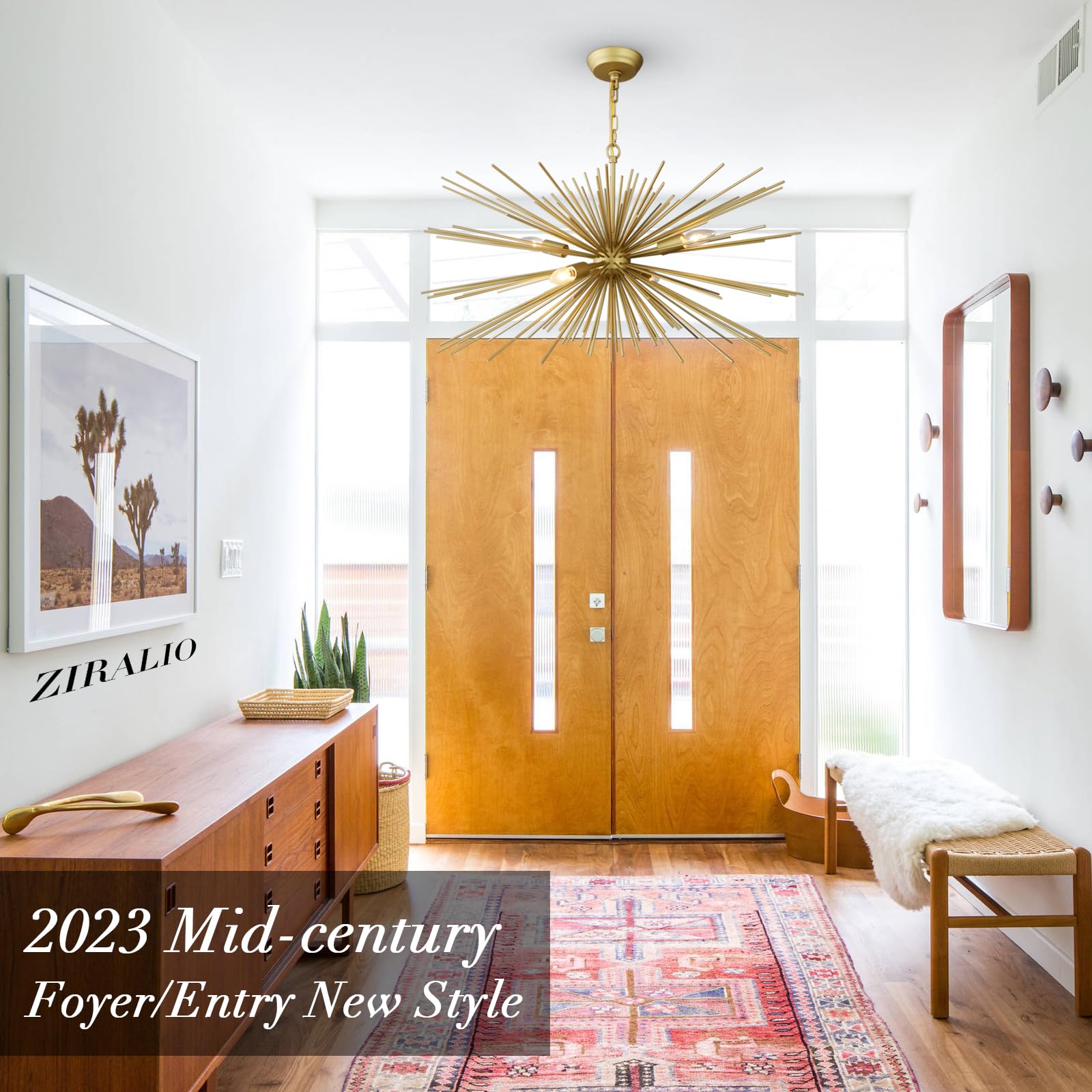 Ziralio Large Gold Sputnik Chandelier 30In Modern Dining Room Chandelier Light Fixture For Bedroom, Foyer, Kitchen, Entryway, Study Room