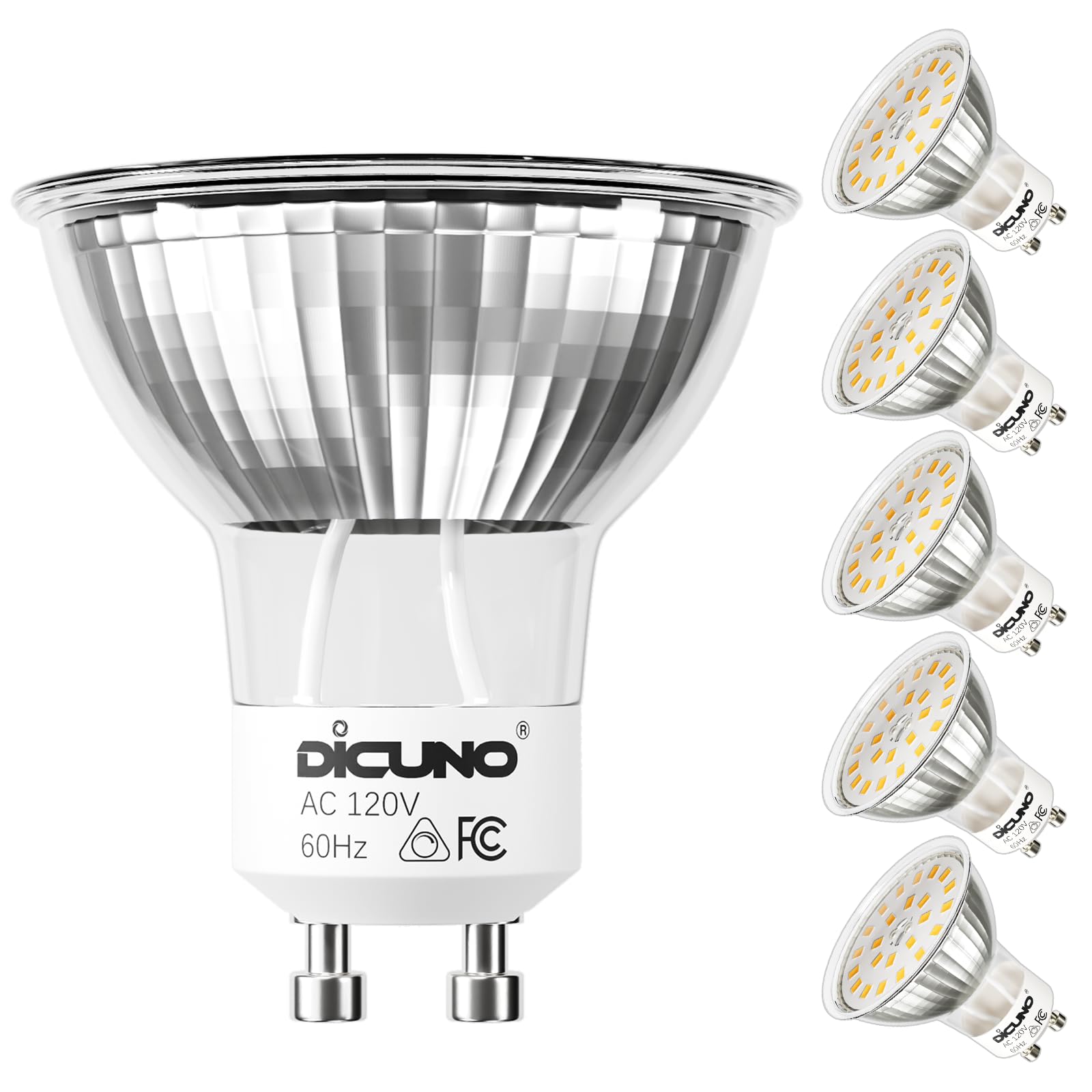 Dicuno Gu10 Led Bulb Dimmable, Warm White 2700K, 60W Equivalent, High Brightness 700Lm, Mr16 Gu10 Led Bulb For Track Lighting, 1