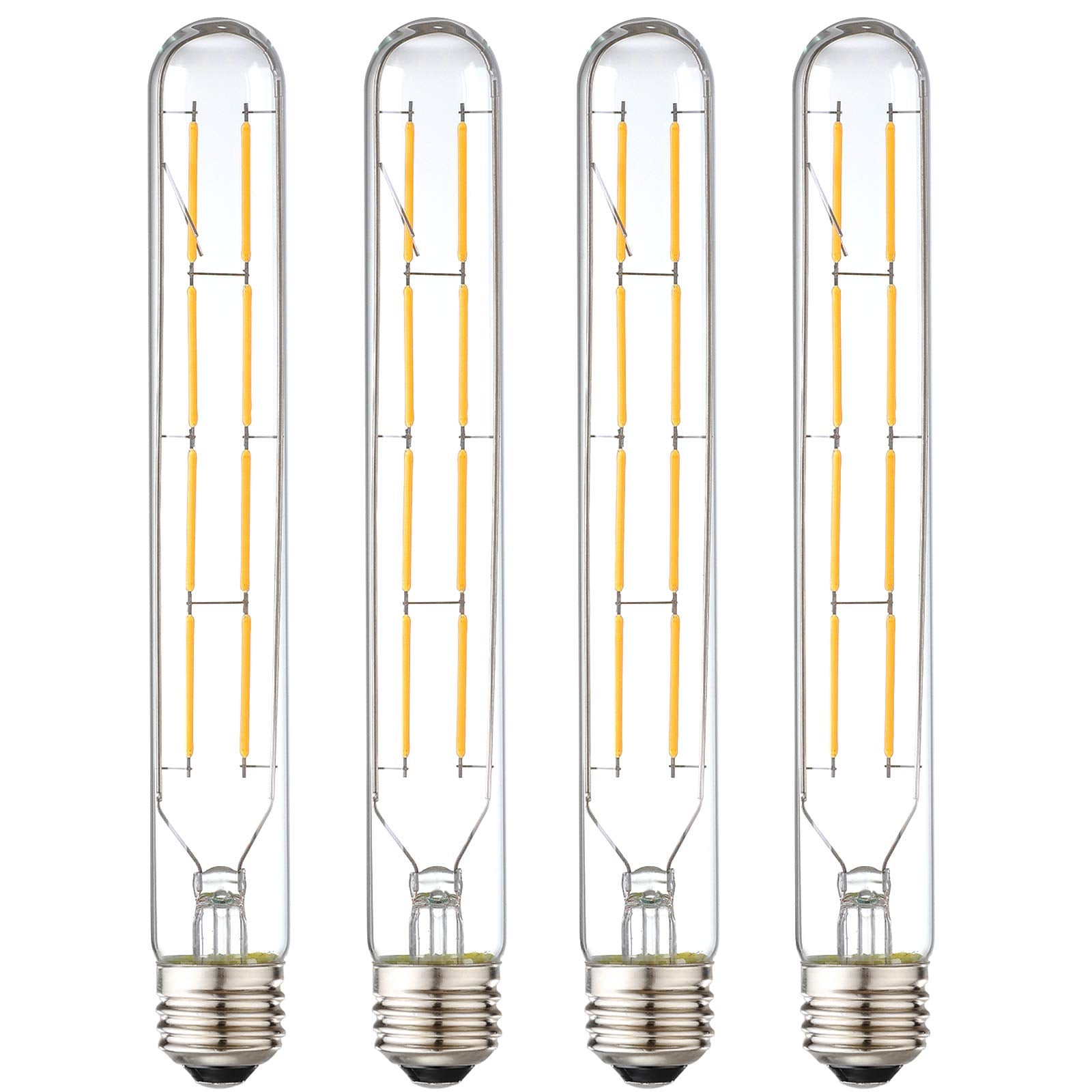 Xininsun T10 Led Bulb, 8.9 Inch Long Tubular Led Light Bulbs, 80Watt Equivalent, 800Lm, Dimmable, Clear Glass, E26 8W Led Edison
