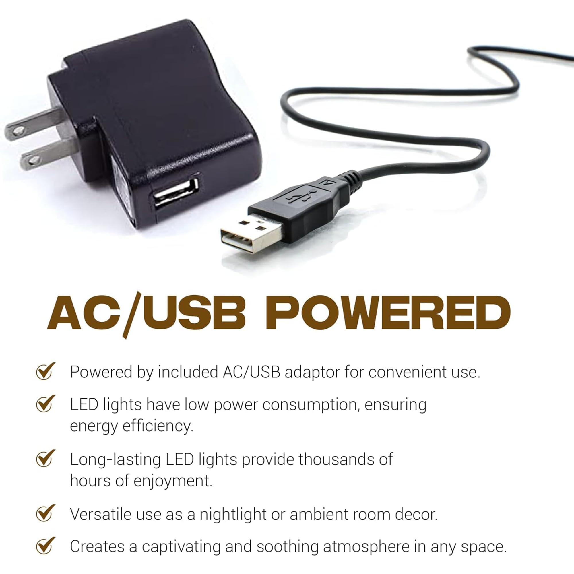 ASENTE LED Base Light Stand for Glass Art - Multi-color Changing, Satin Matte Black Wood, AC/USB Powered