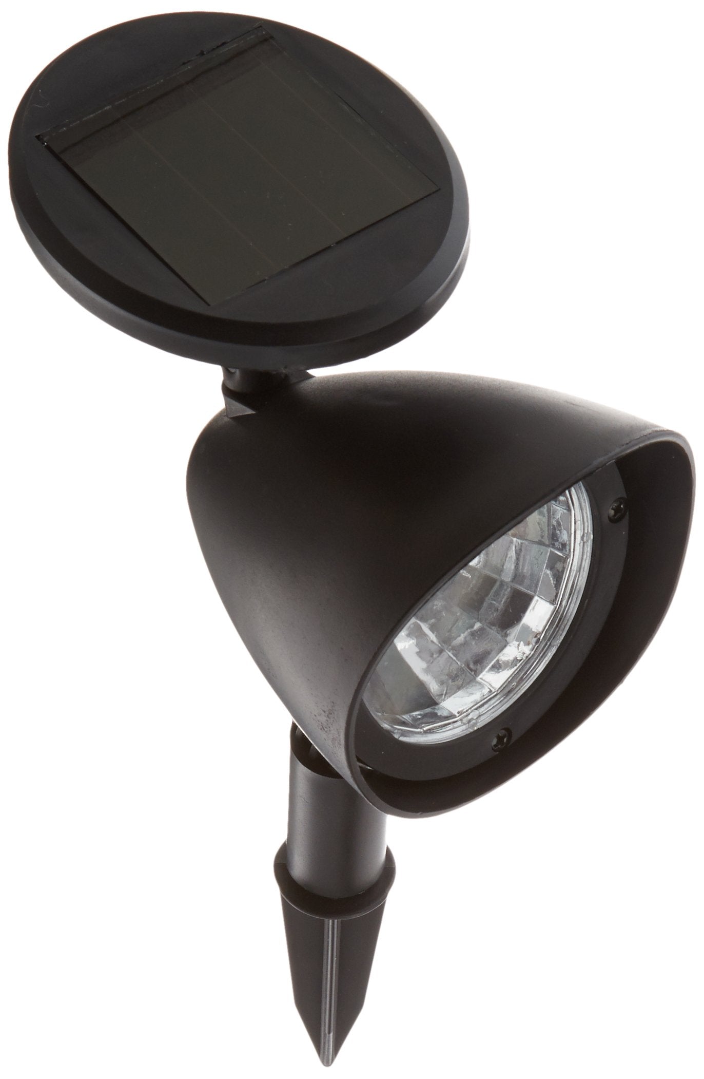 Solar Powered Lights (Set of 4)- LED Outdoor Stake Spotlight Fixture for Gardens, Pathways, and Patios by Pure Garden, Black