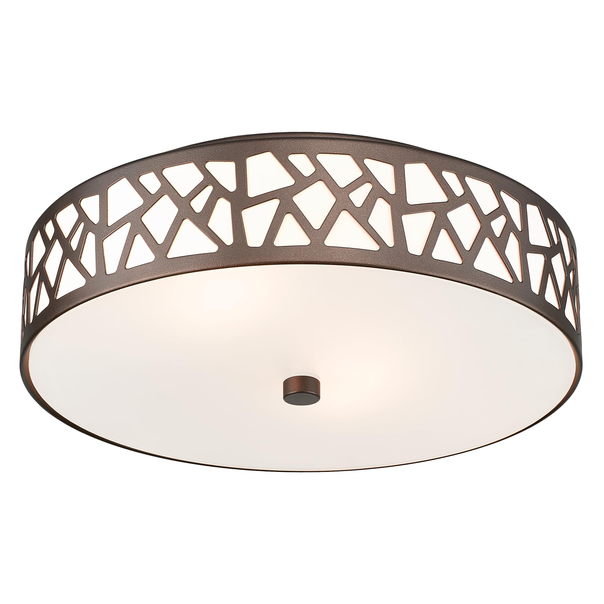 Vicnie 12 Inch Flush Mount Ceiling Light, 2 - Light Vintage Ceiling Light Fixture With Frosted Glass Shade, Oil Rubbed Bronze Ceiling Fixture For Hallway Corridor Kitchen Bathroom Bedroom Passway