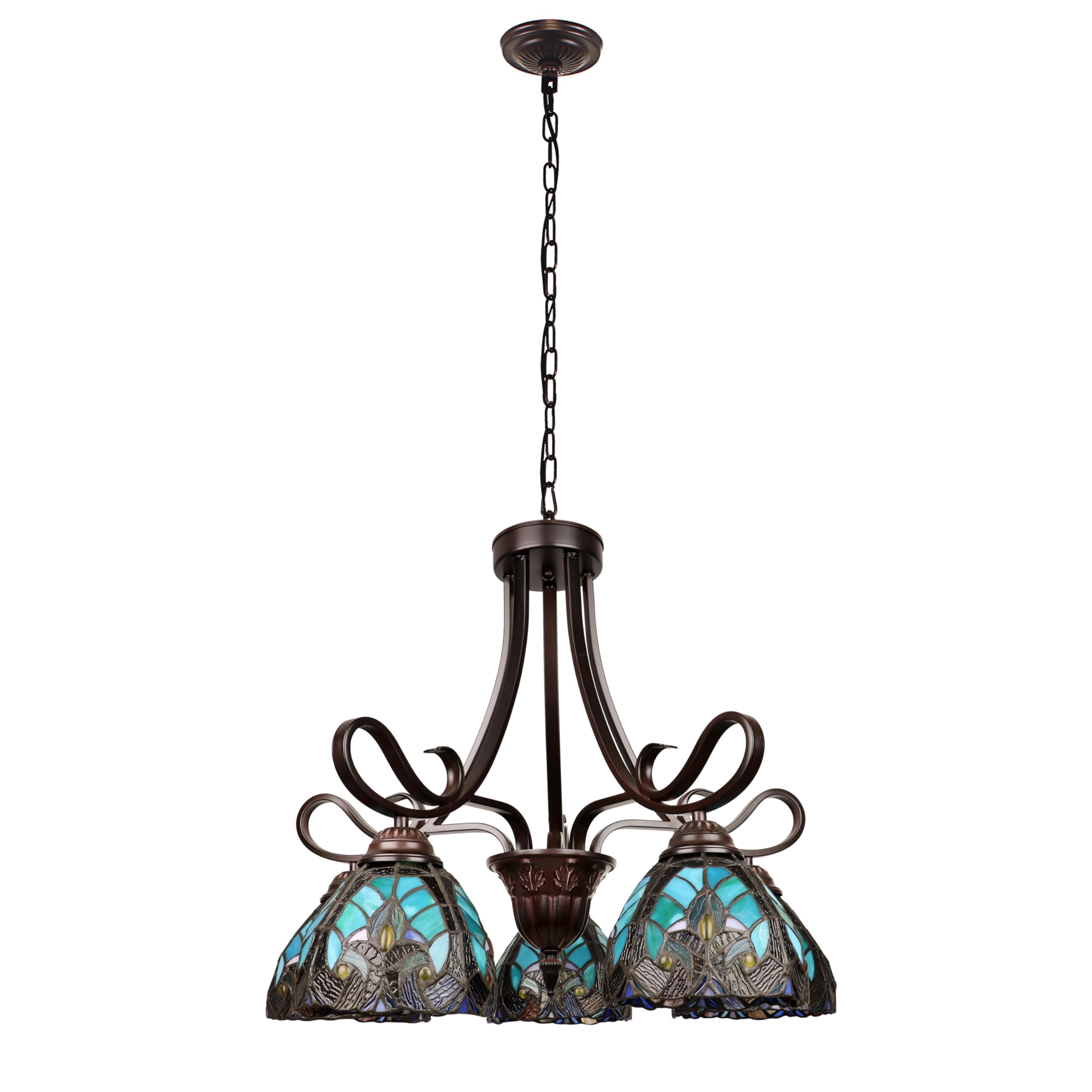 Chloe Lighting Victorian-Style 5-Light Chandelier, Antique Dark Bronze Finish, 25in Wide, Multicolor, Model CH18780VG25-DD5