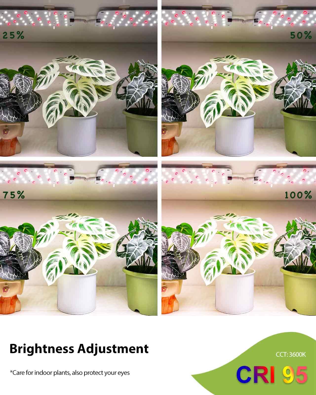 Aplant Grow Light For Indoor Plants, Dimmable Plant Light, 6/12/16H Timing Led Grow Lights Strip Full Spectrum,Ultra-Thin Plant Grow Light Panels, Under Cabinet Grow Lamps For Indoor Houseplants, 20W