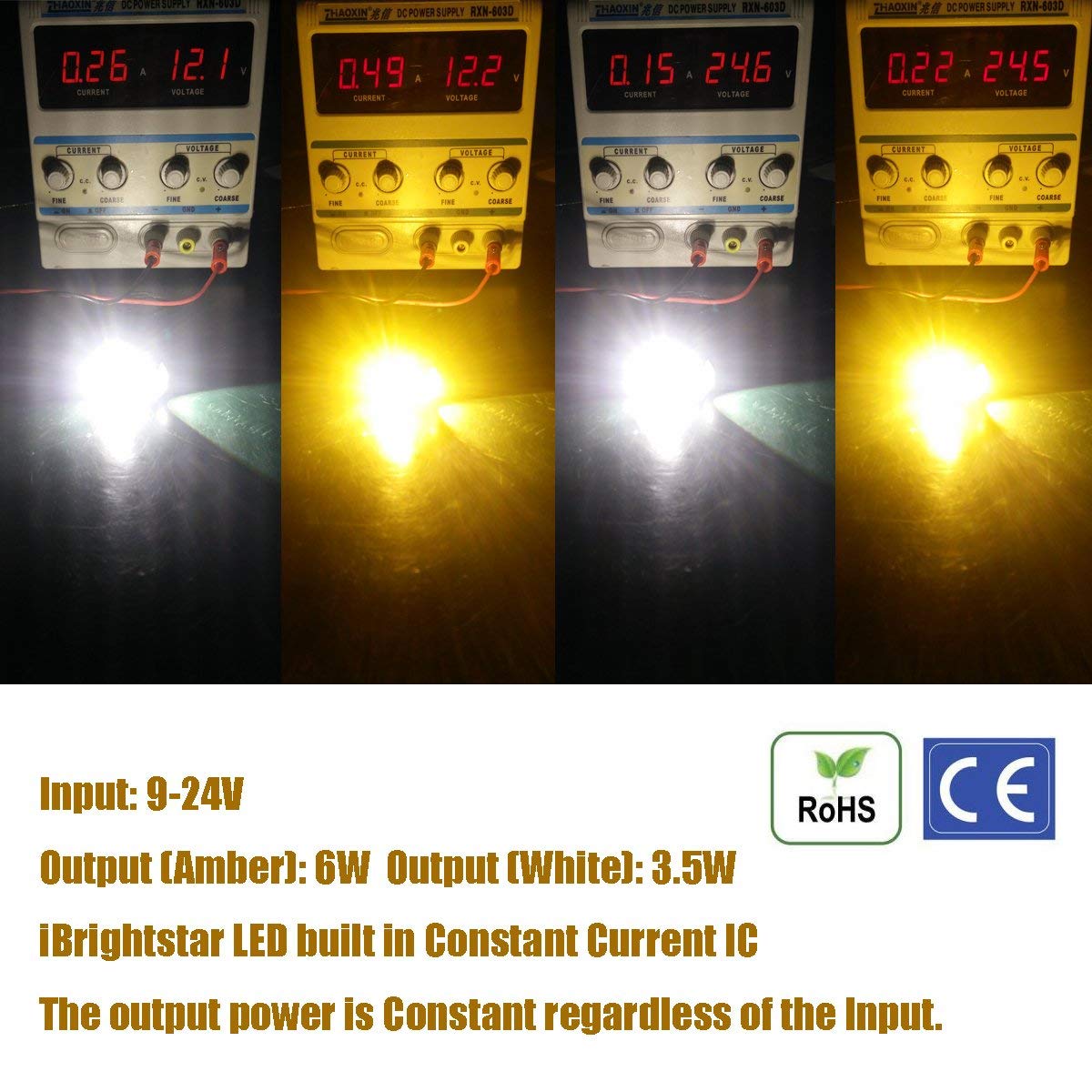 iBrightstar Extremely Bright 3030 Chipsets 1157 2057 2357 7528 BAY15D P21/5W Switchback LED Bulbs with Projector Replacement for